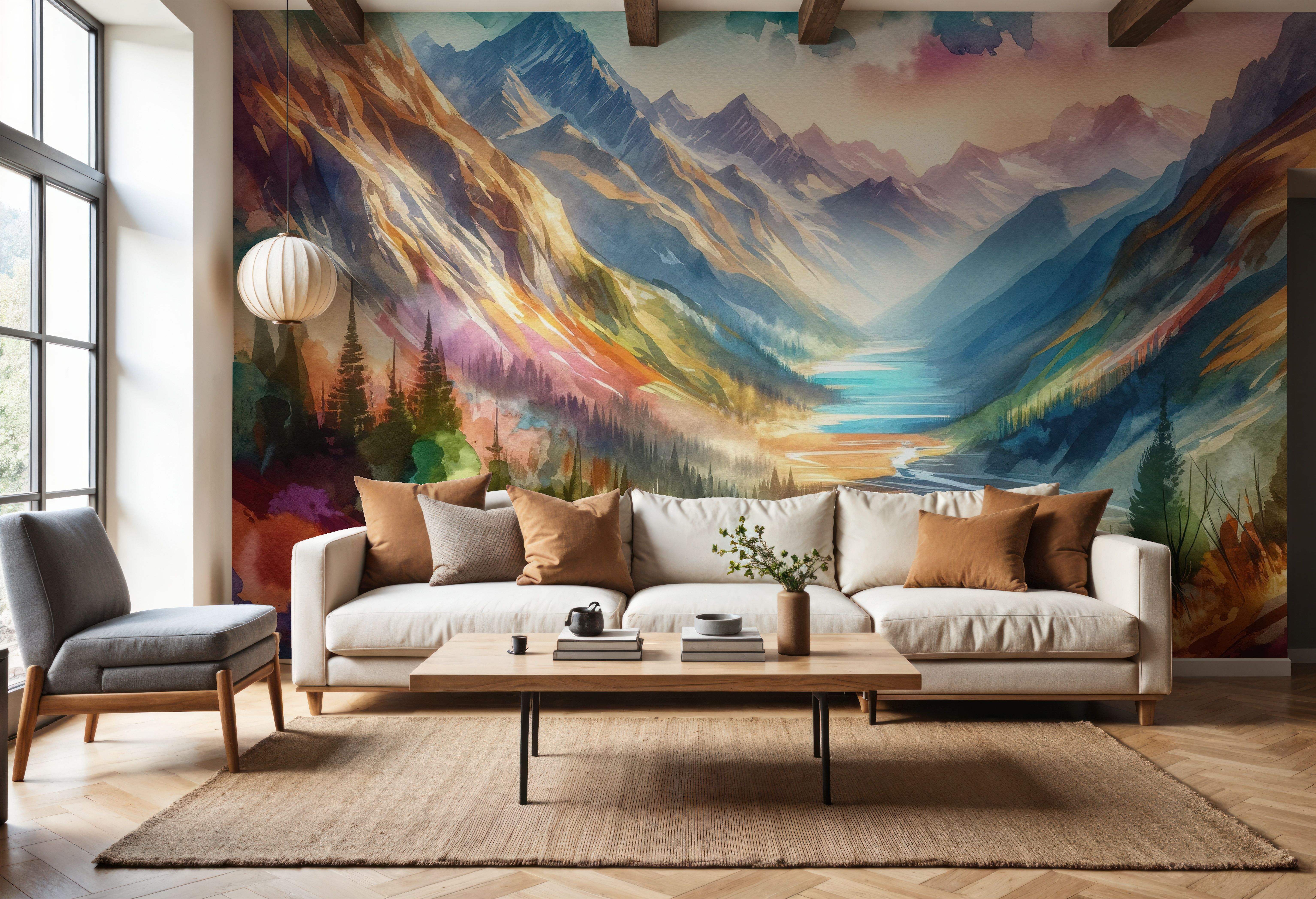 Colorful Mountain Valley Landscape