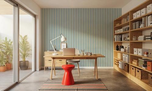 Ticking Awning Stripes, Baby Blue