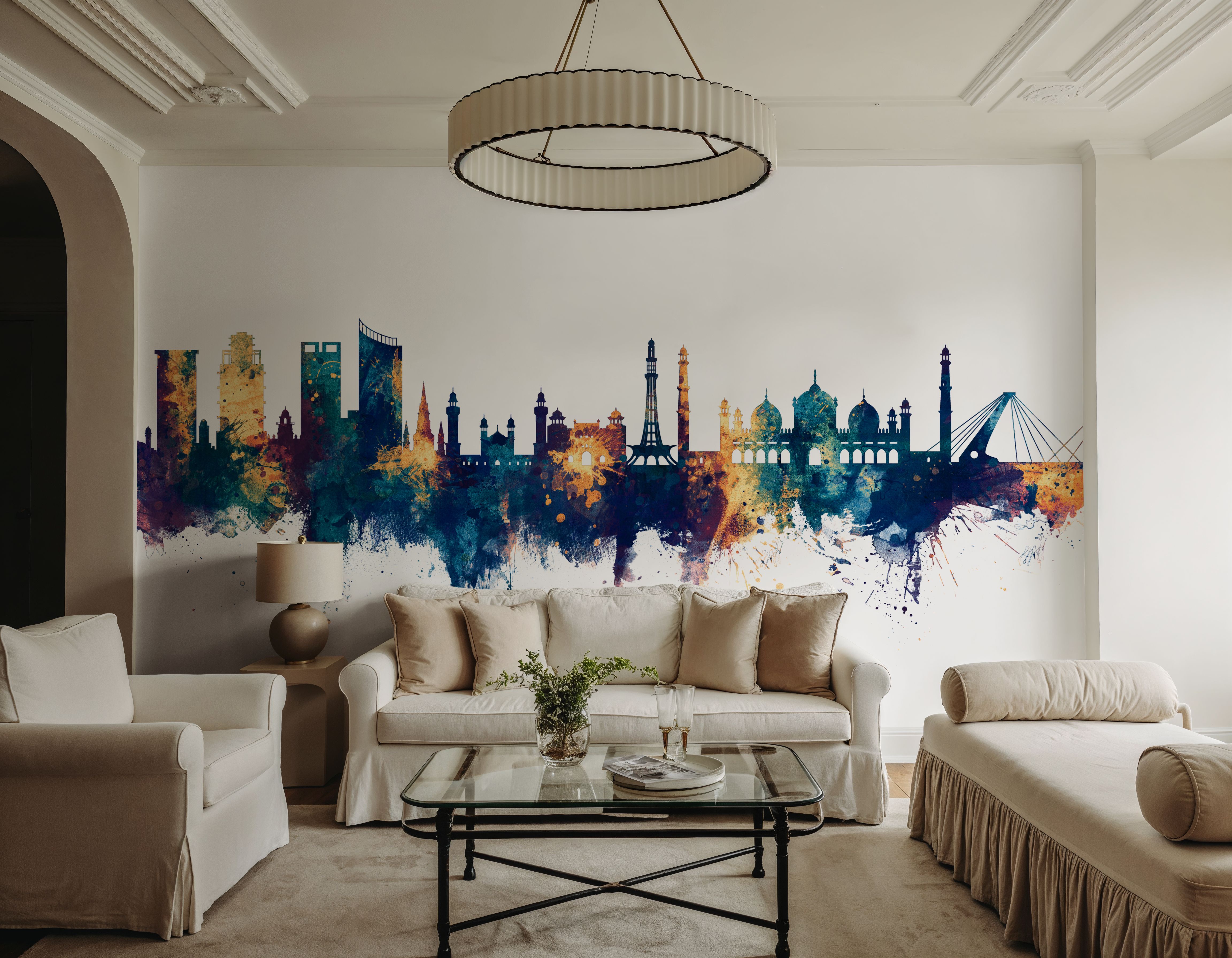 Lahore Pakistan Skyline Blue & Bronze