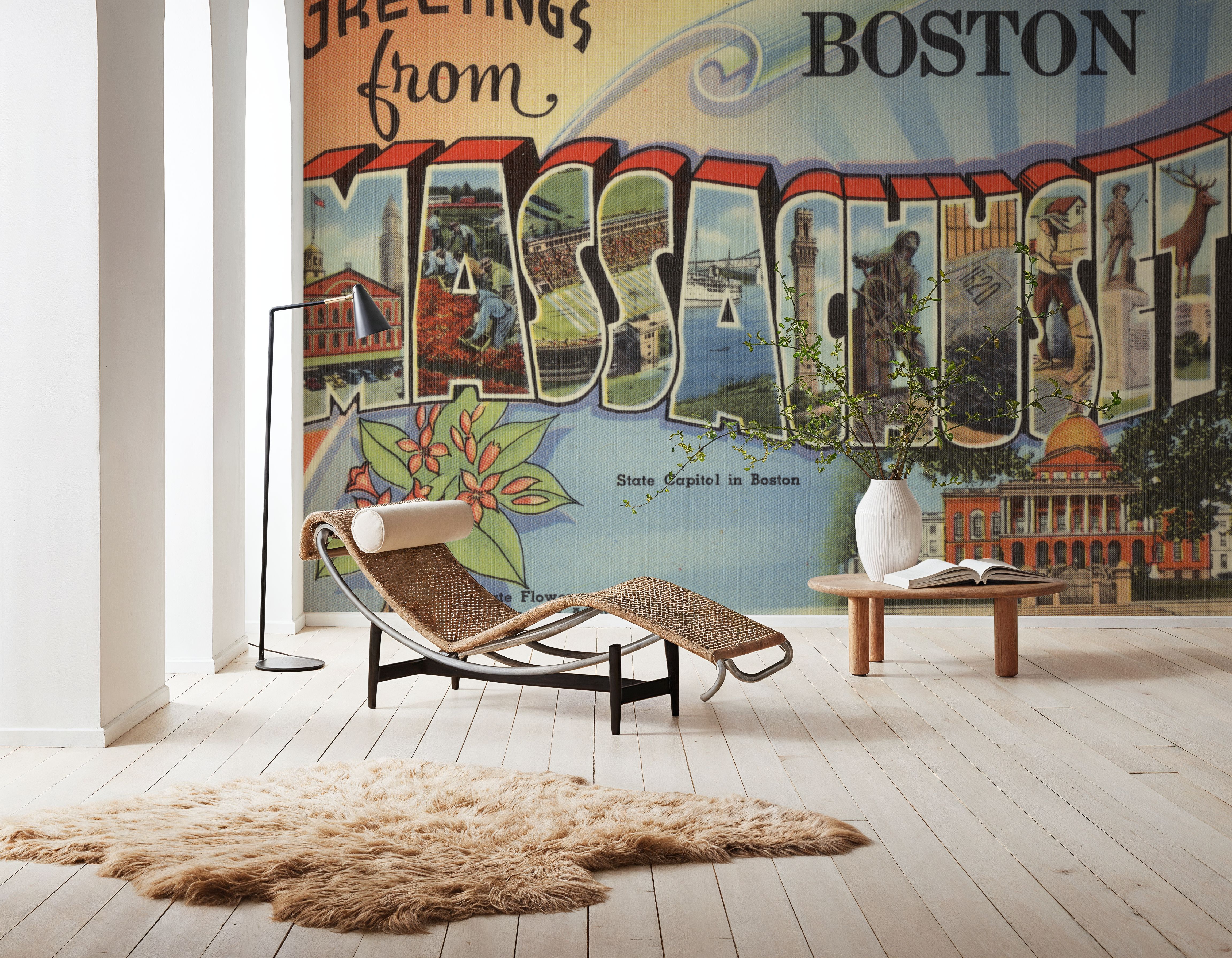 Greetings from Massachusetts - Screenprint Postcard