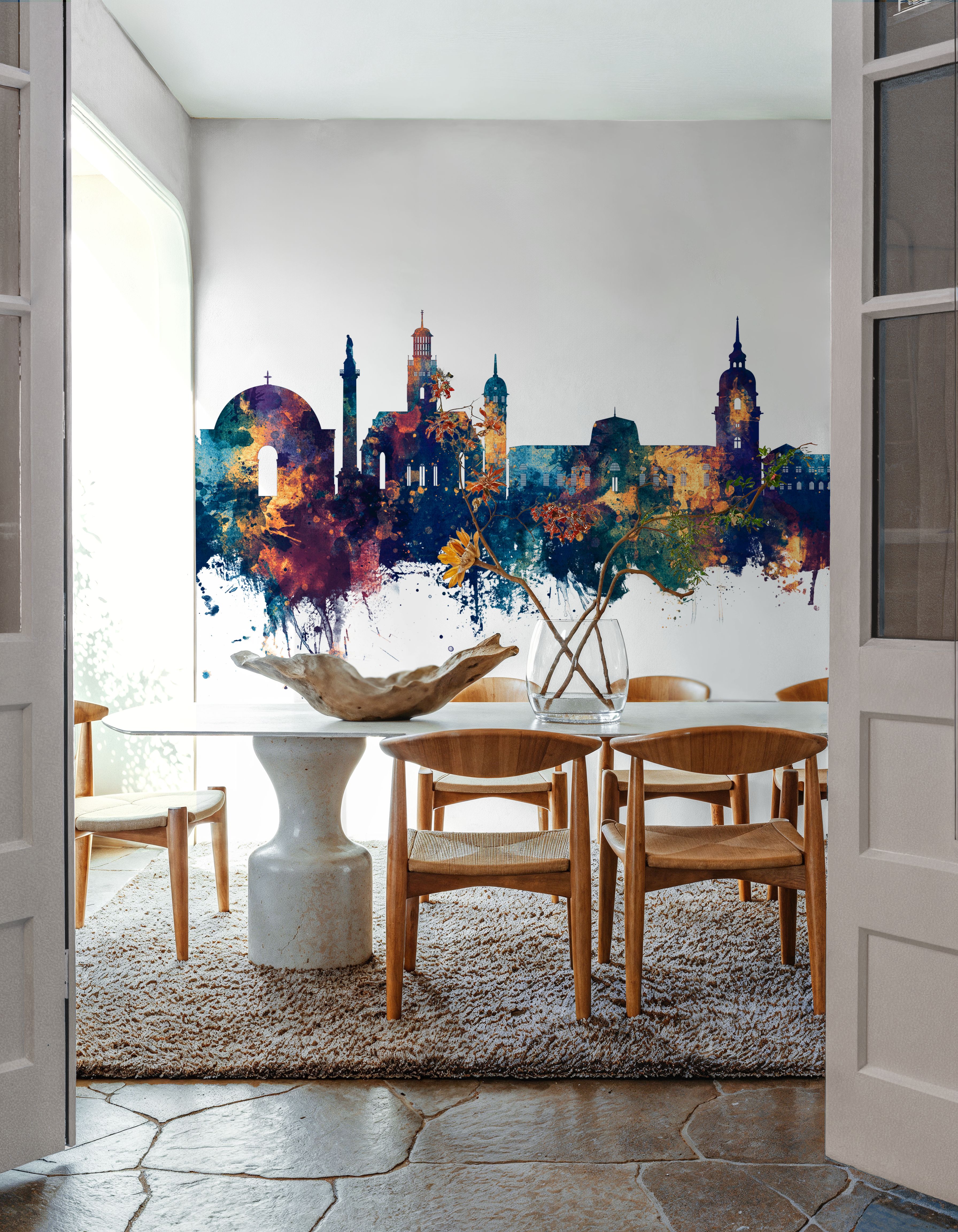 Darmstadt Skyline Blue & Bronze