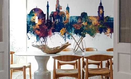 Darmstadt Skyline Blue & Bronze