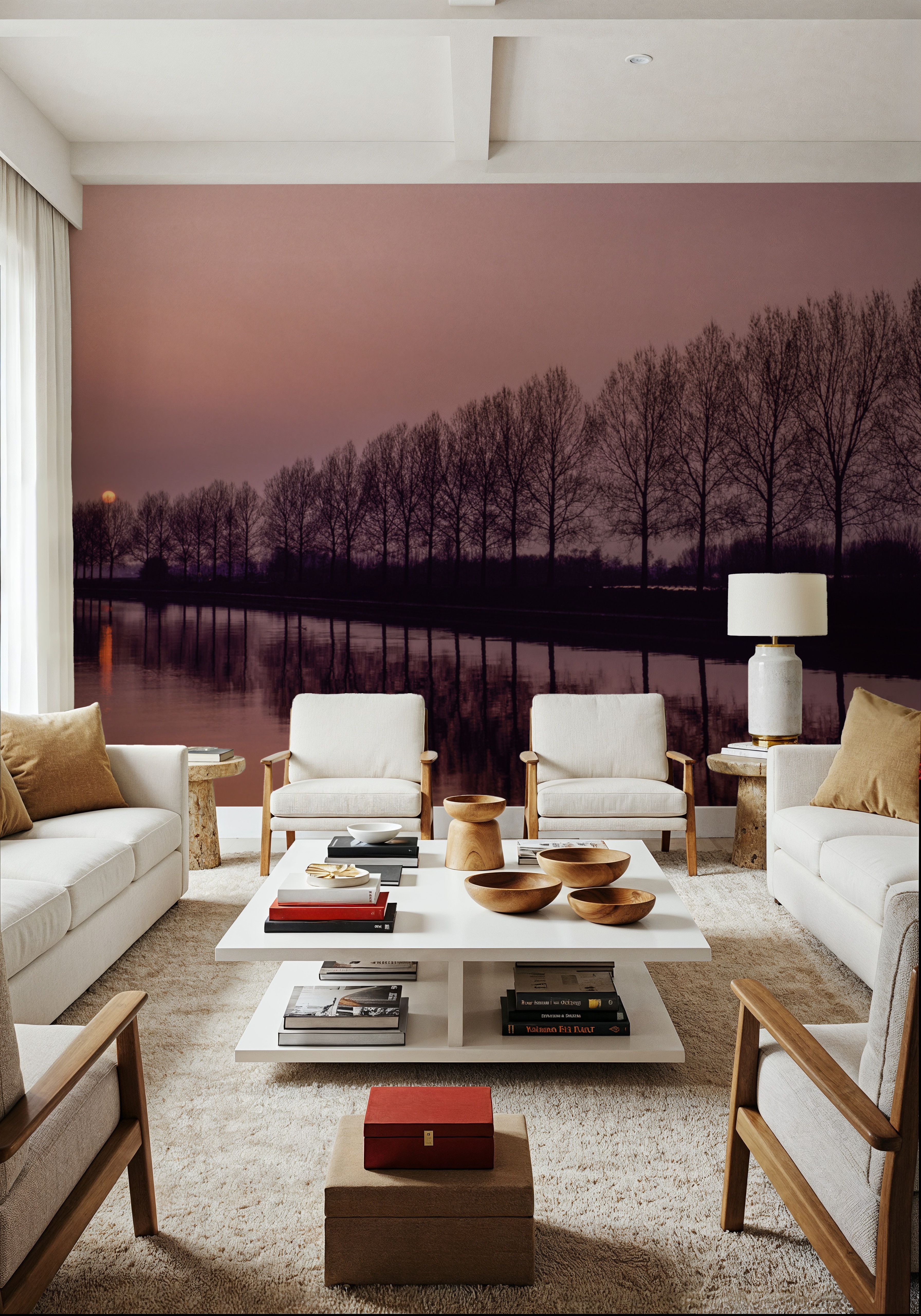 Windmill Twilight Reflection