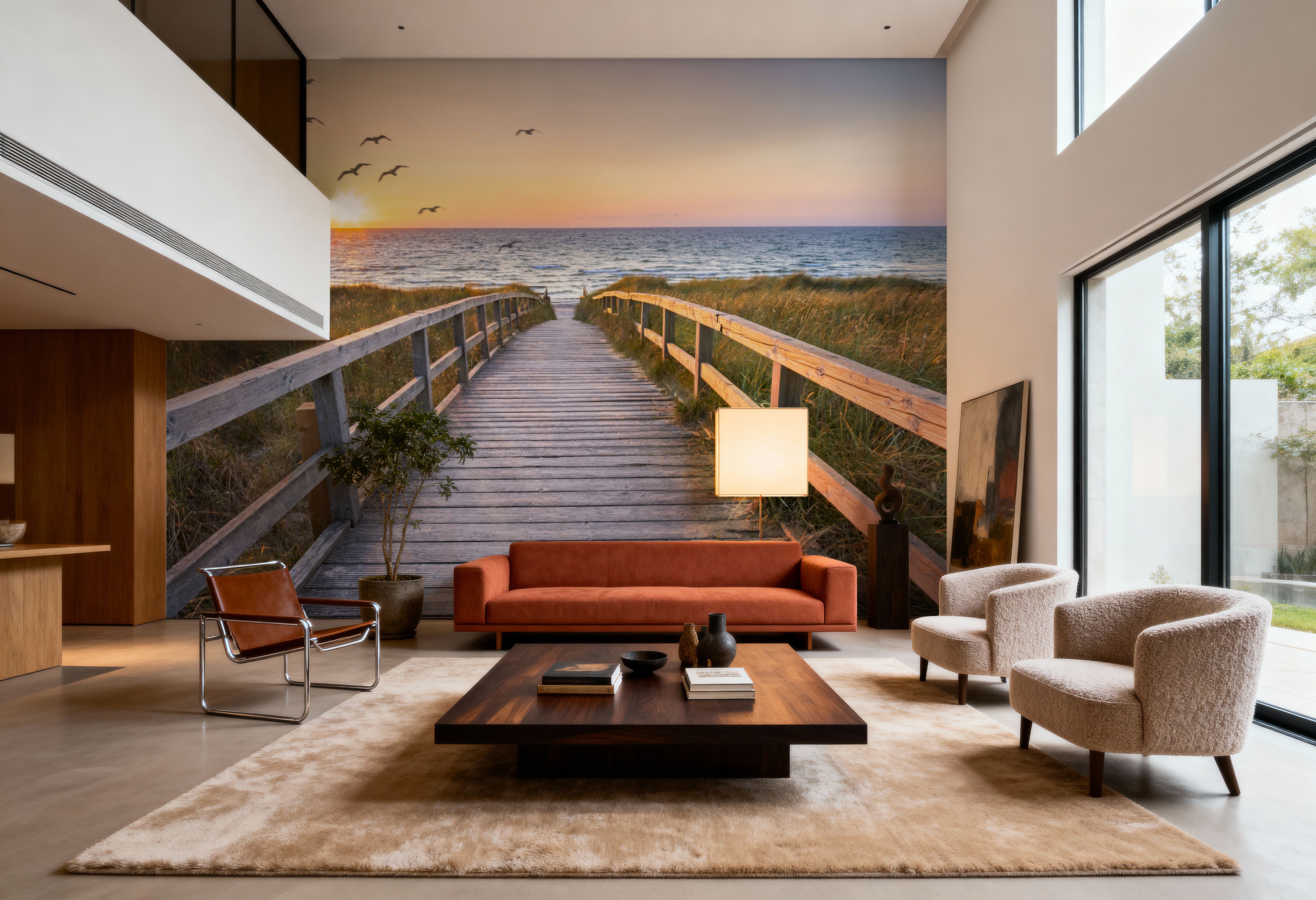 Baltic Boardwalk Birds, Wallpaper