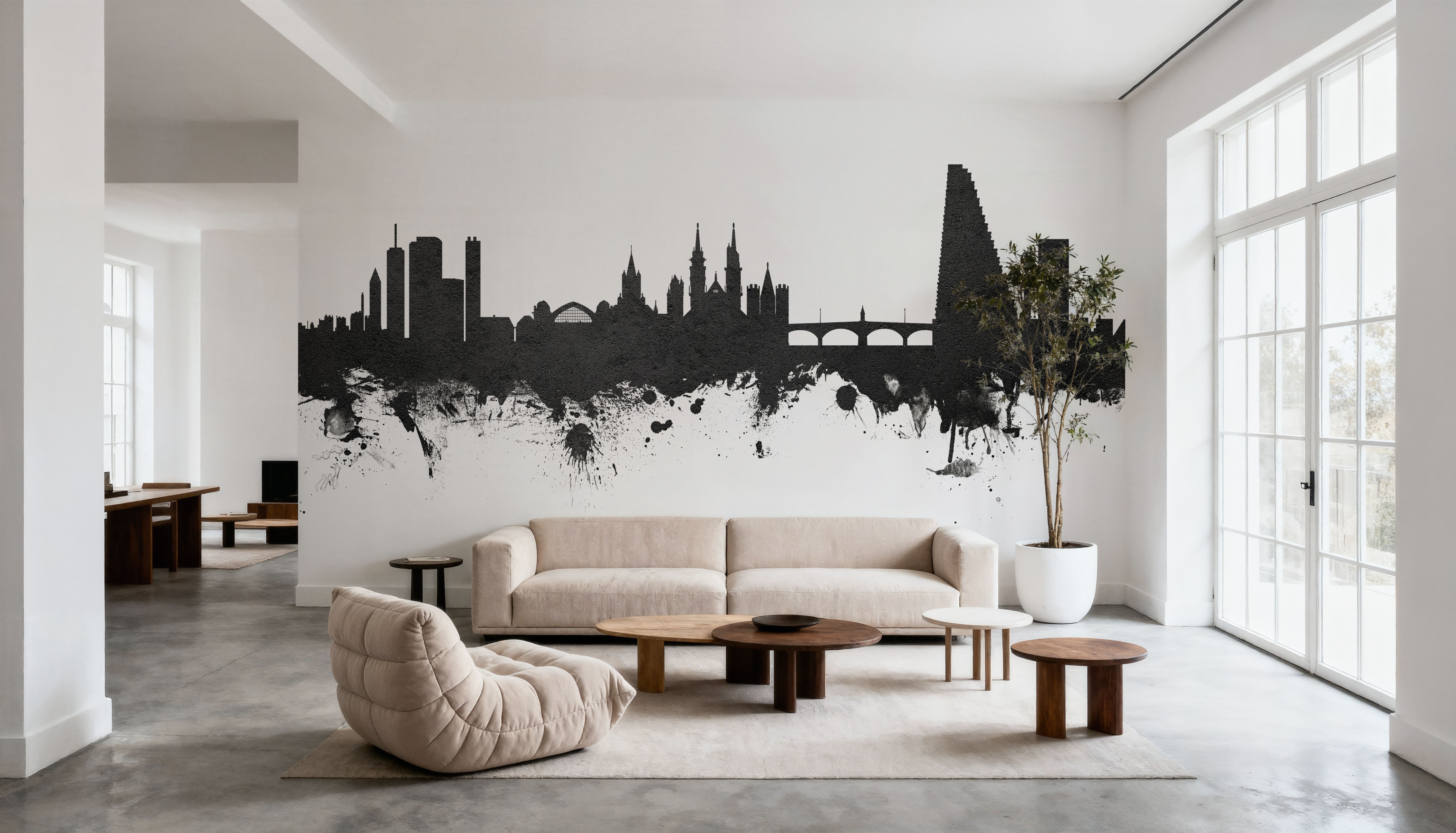 Basel Switzerland Skyline Black & White