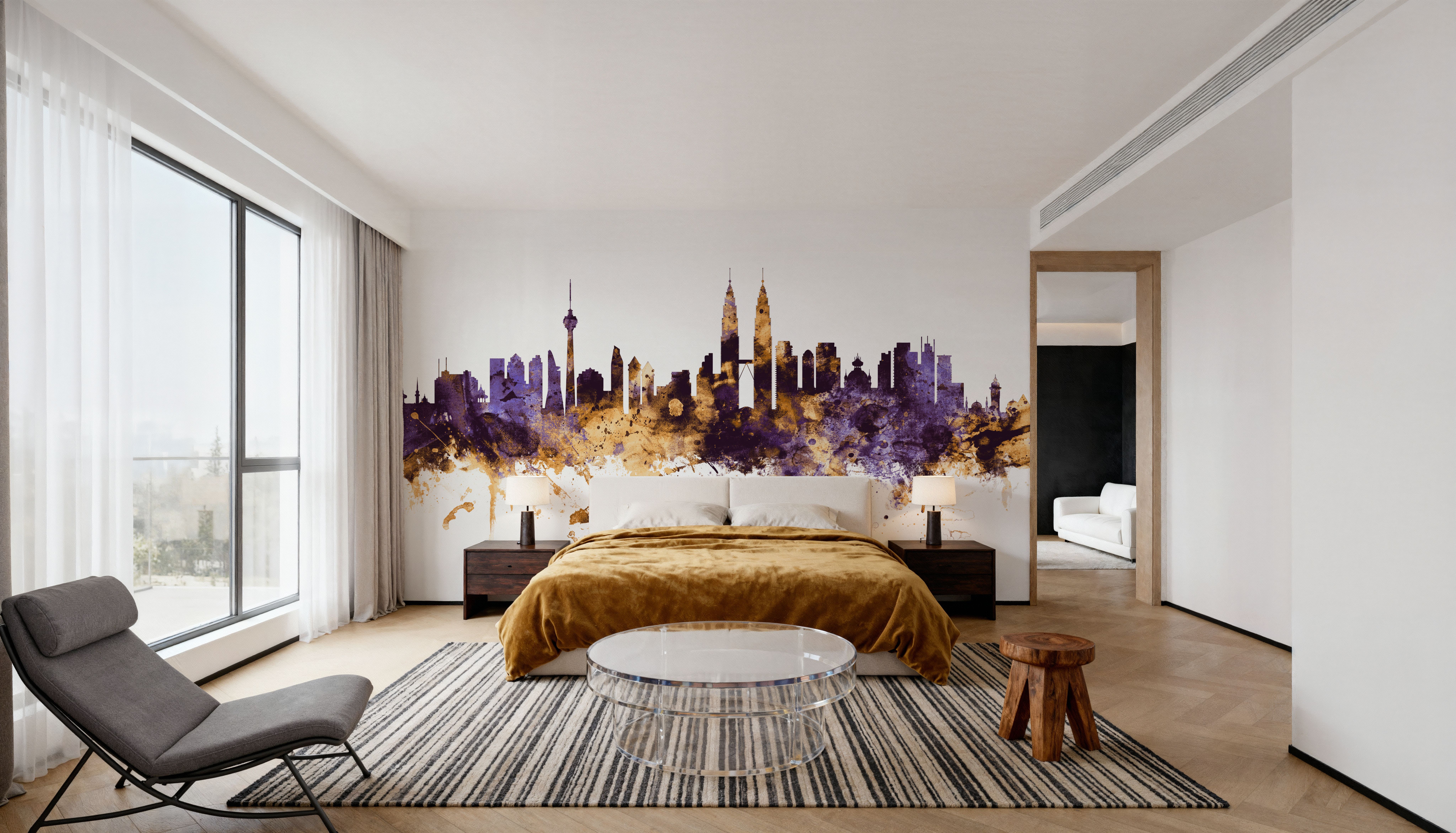 Kuala Lumpur Skyline Purple & Gold