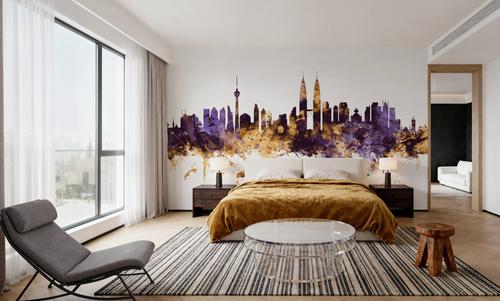 Kuala Lumpur Skyline Purple & Gold