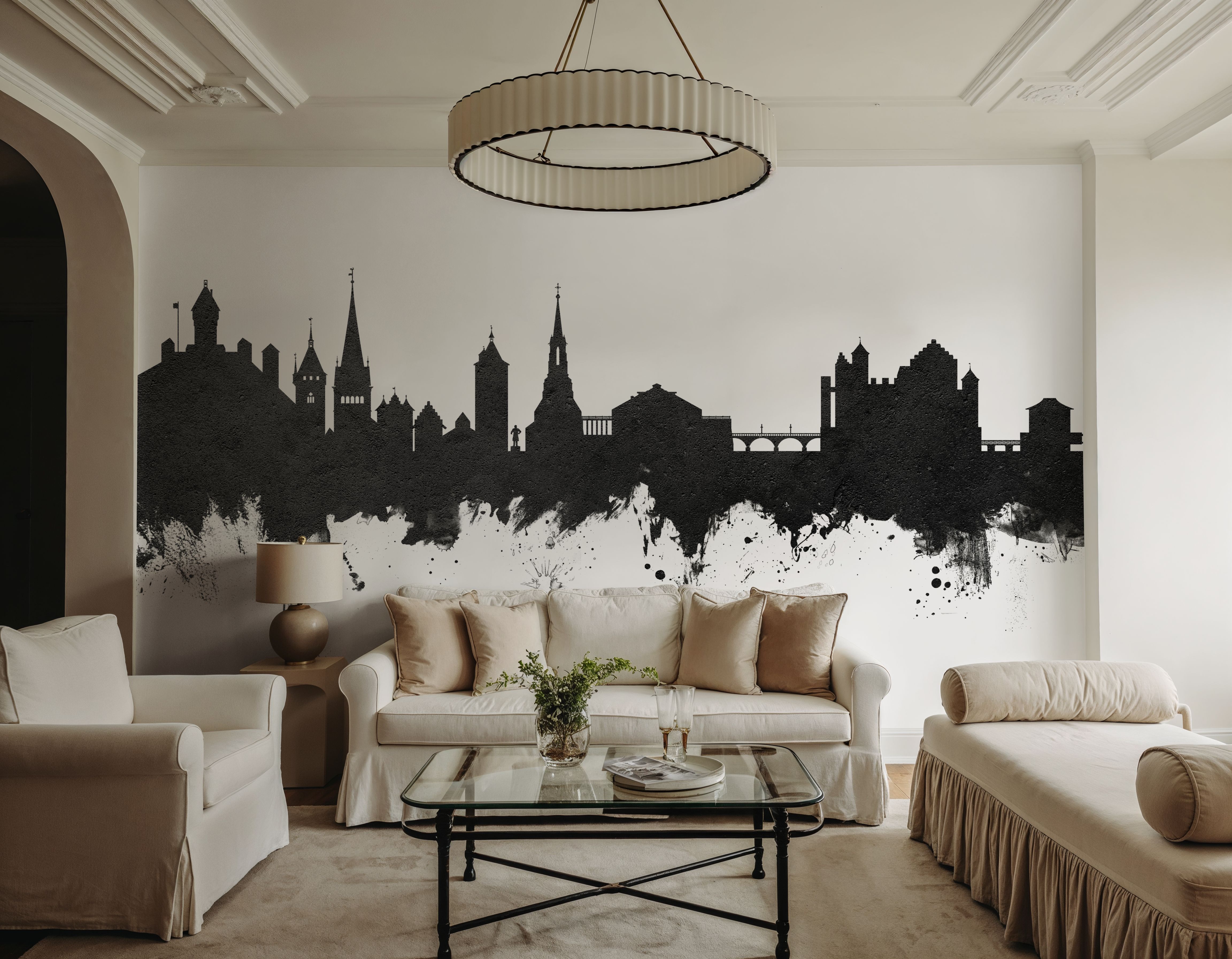 Schaffhausen Switzerland Skyline Black & White