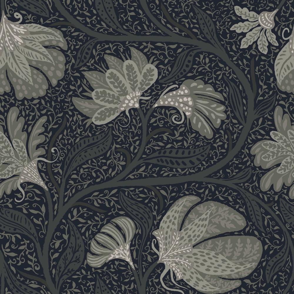 Indial Floral, Graphite on Coal