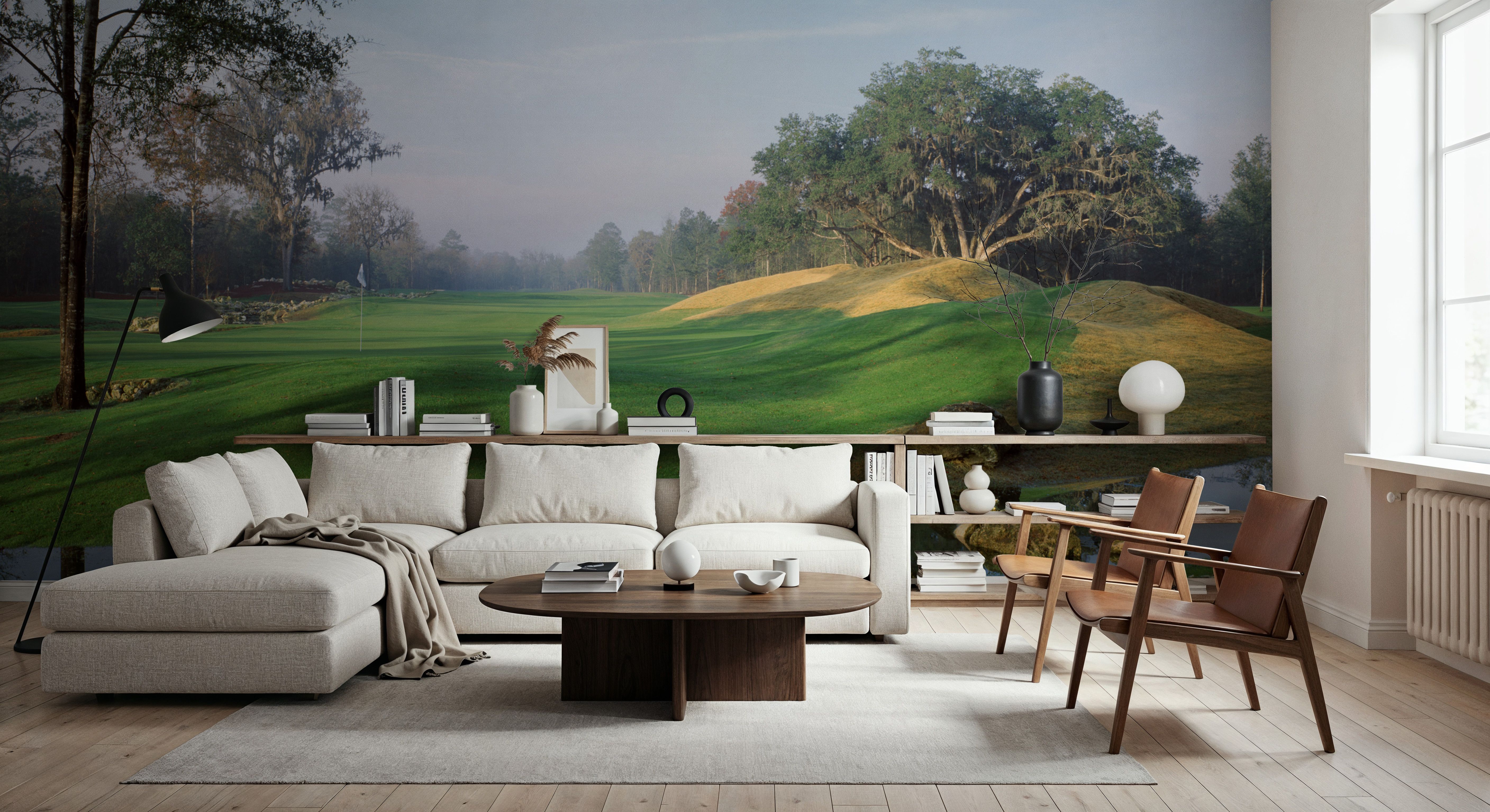 Misty Fairway Serenity, Wallpaper