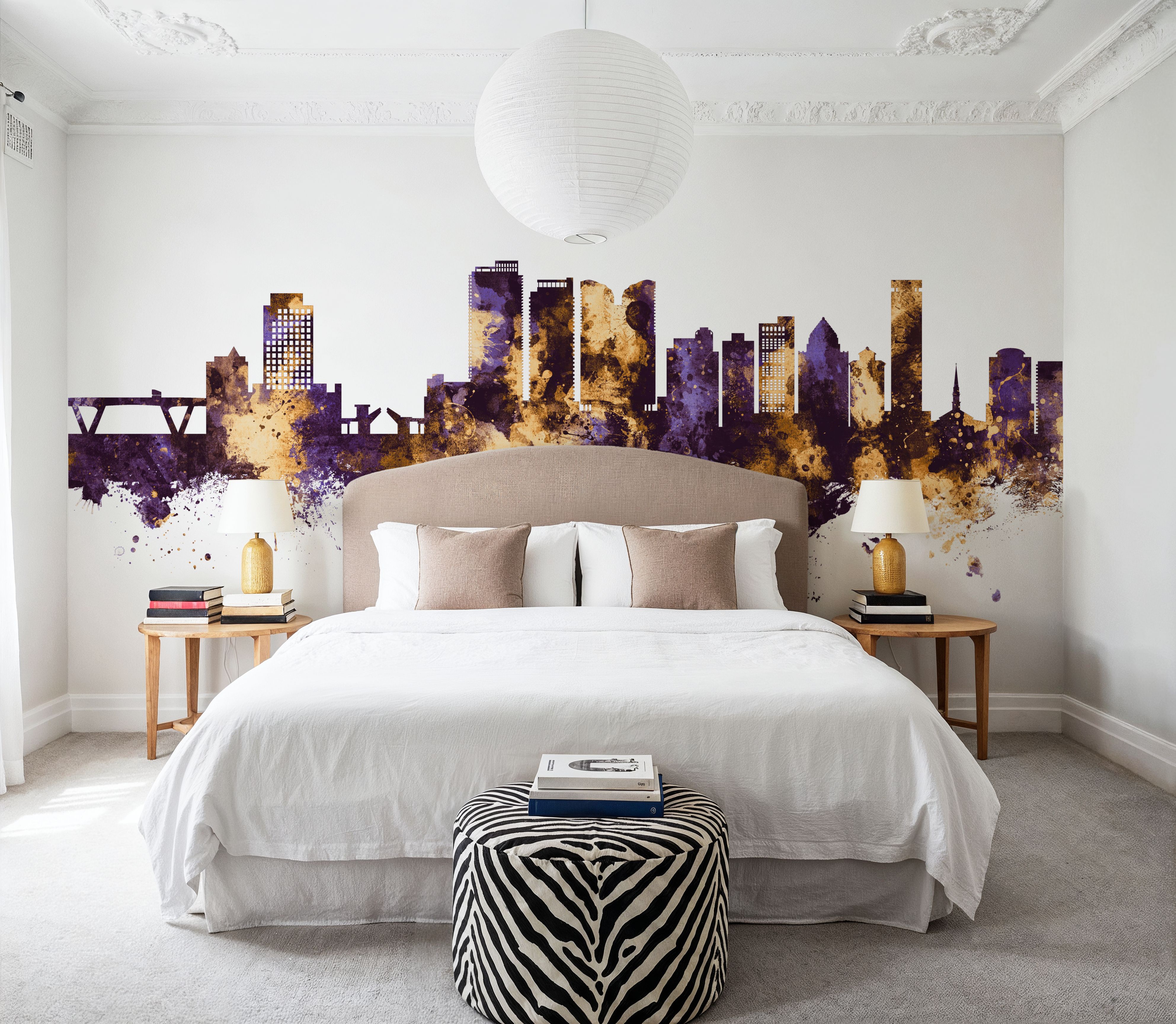 Fort Lauderdale Florida Skyline Purple & Gold