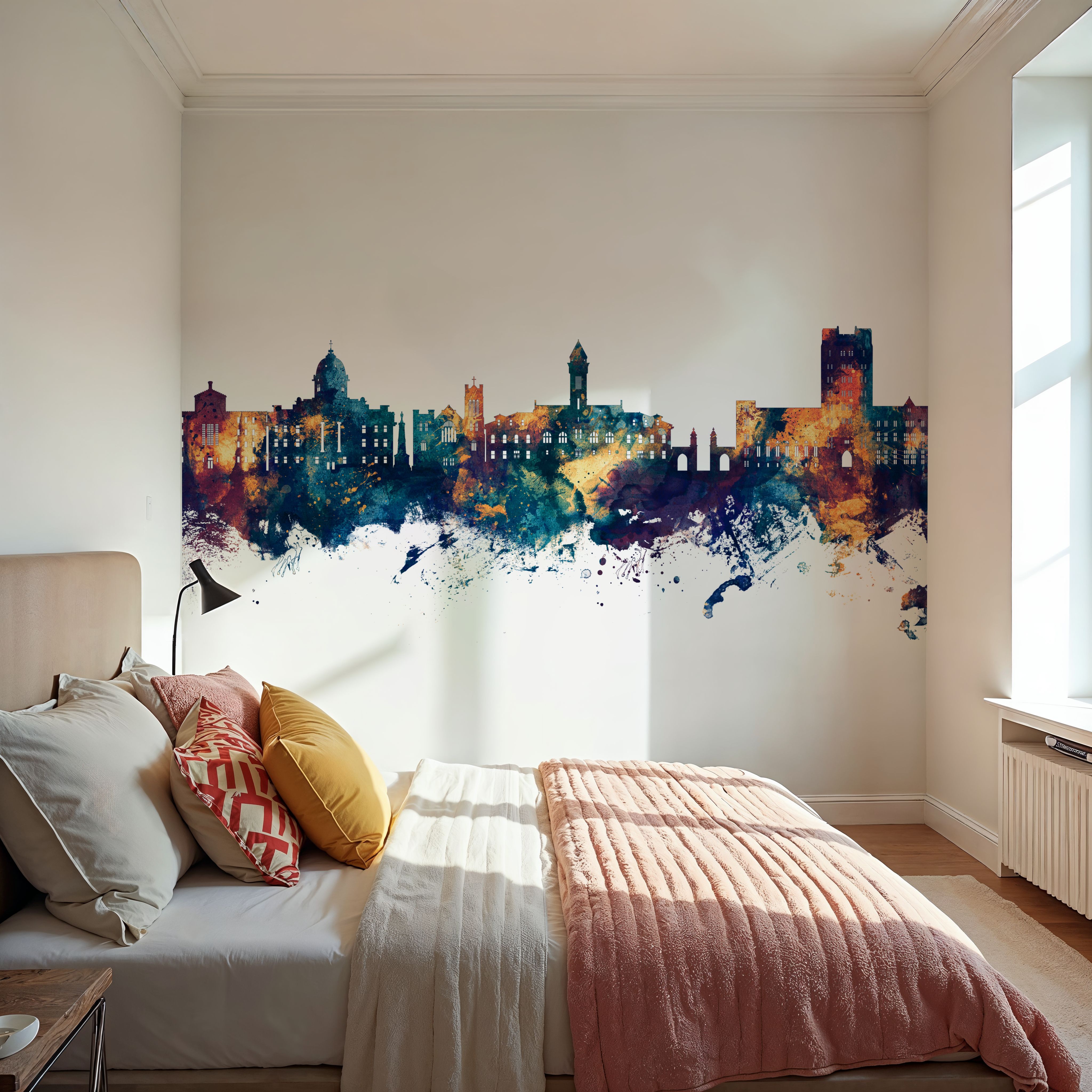 Bloomington Indiana Skyline Blue & Bronze