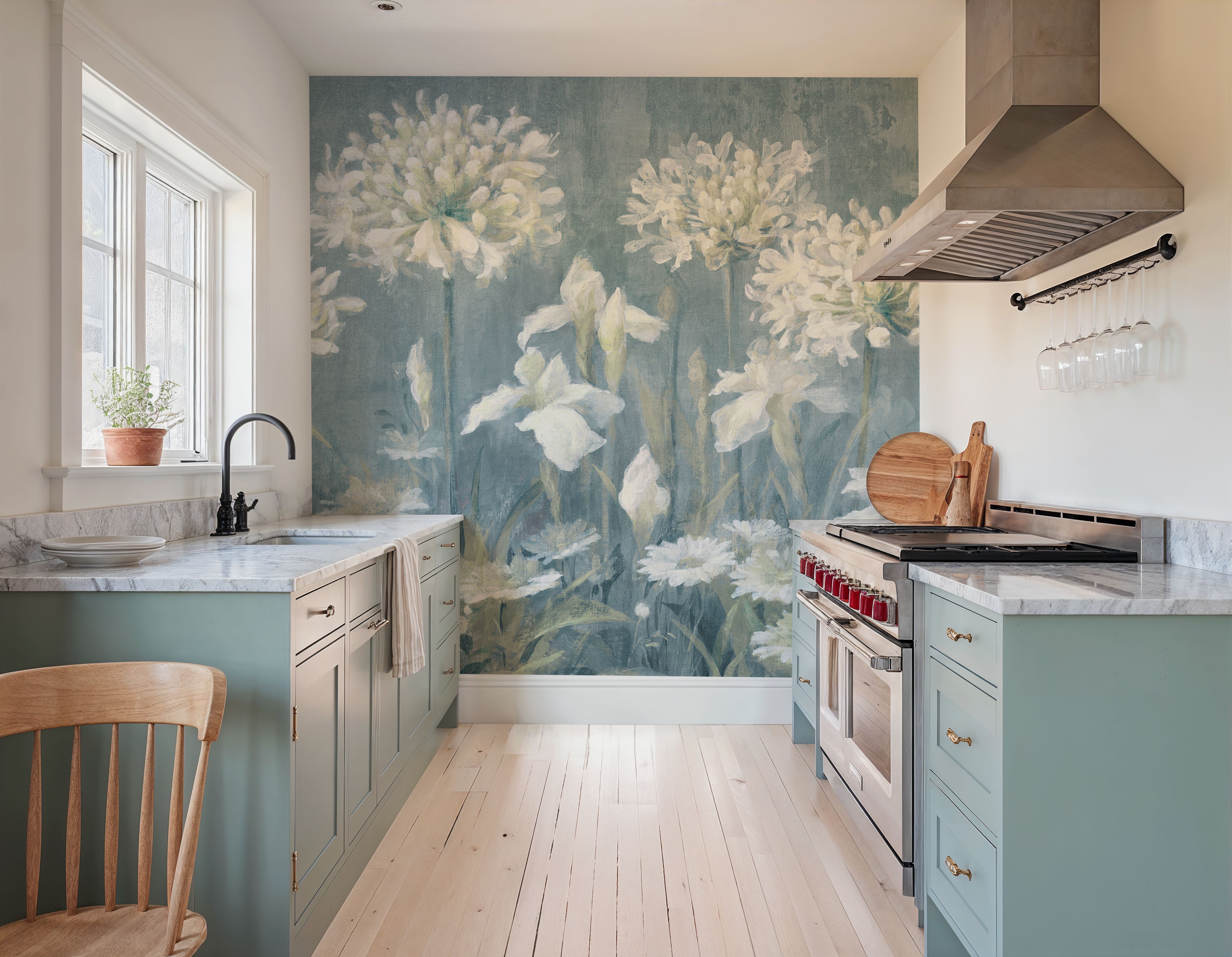 Spring Blossoms II Slate Blue