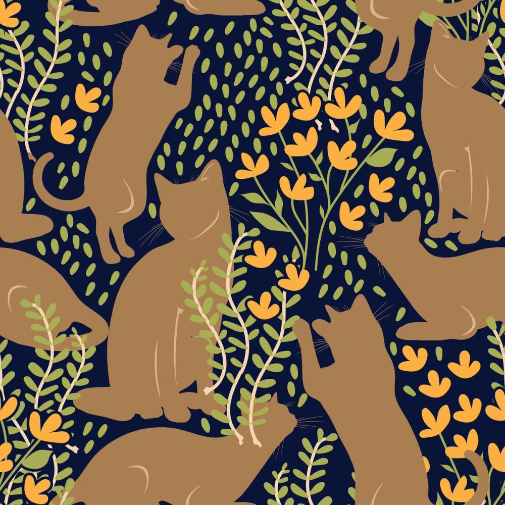 Hunters in The Garden, Navy & Beige