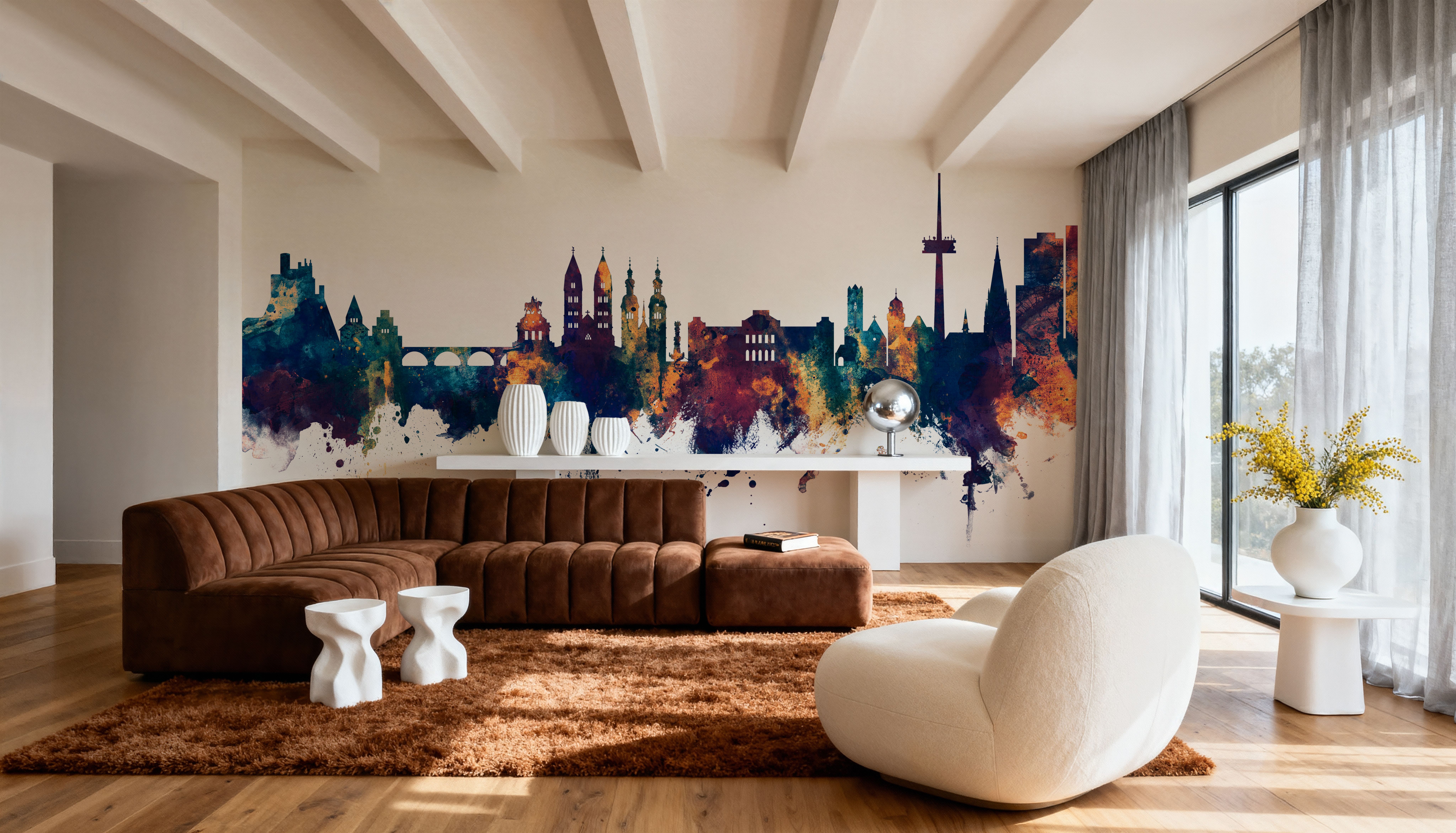 Koblenz Germany Skyline Blue & Bronze