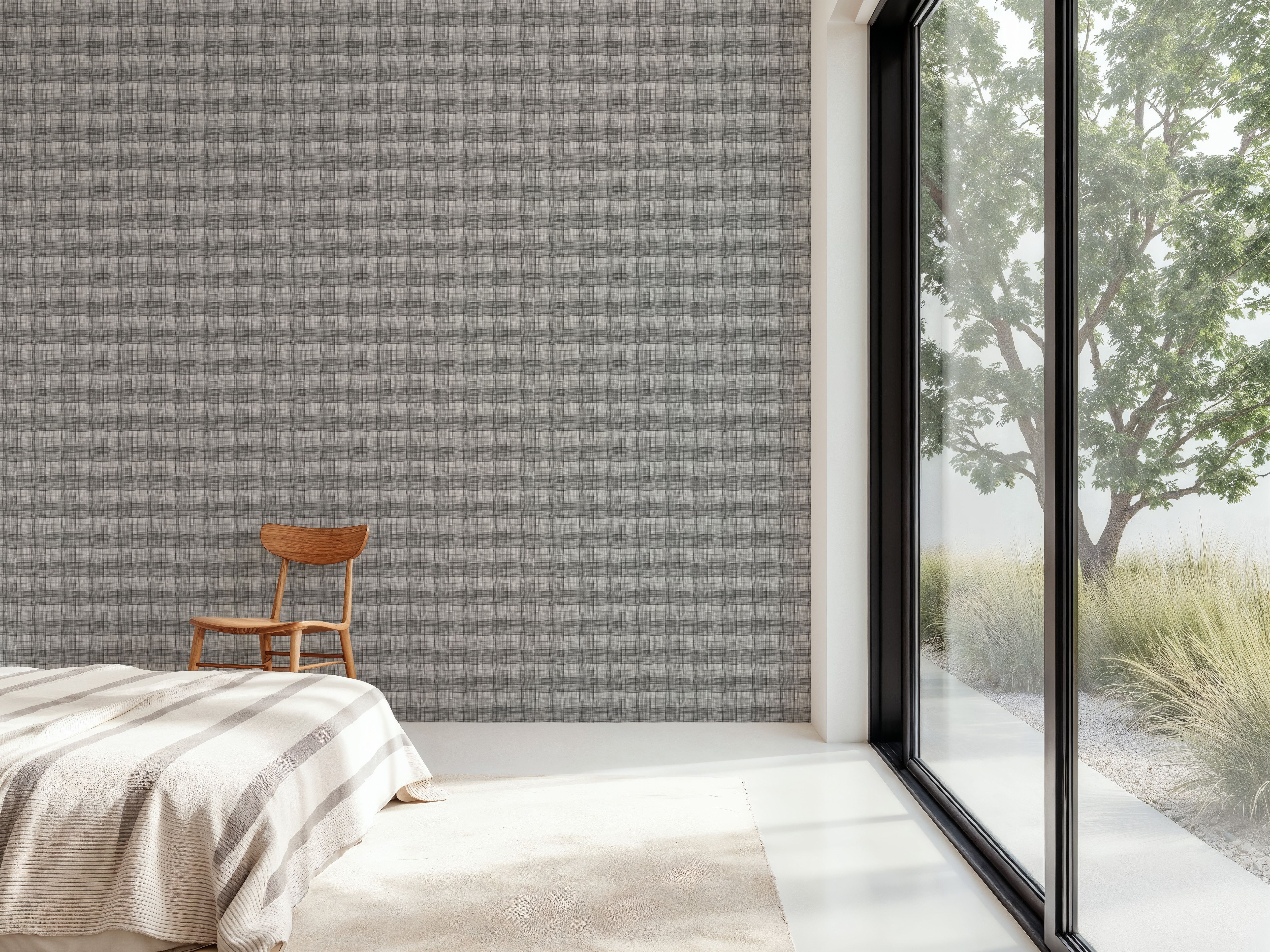 Stripy Gingham, Slate