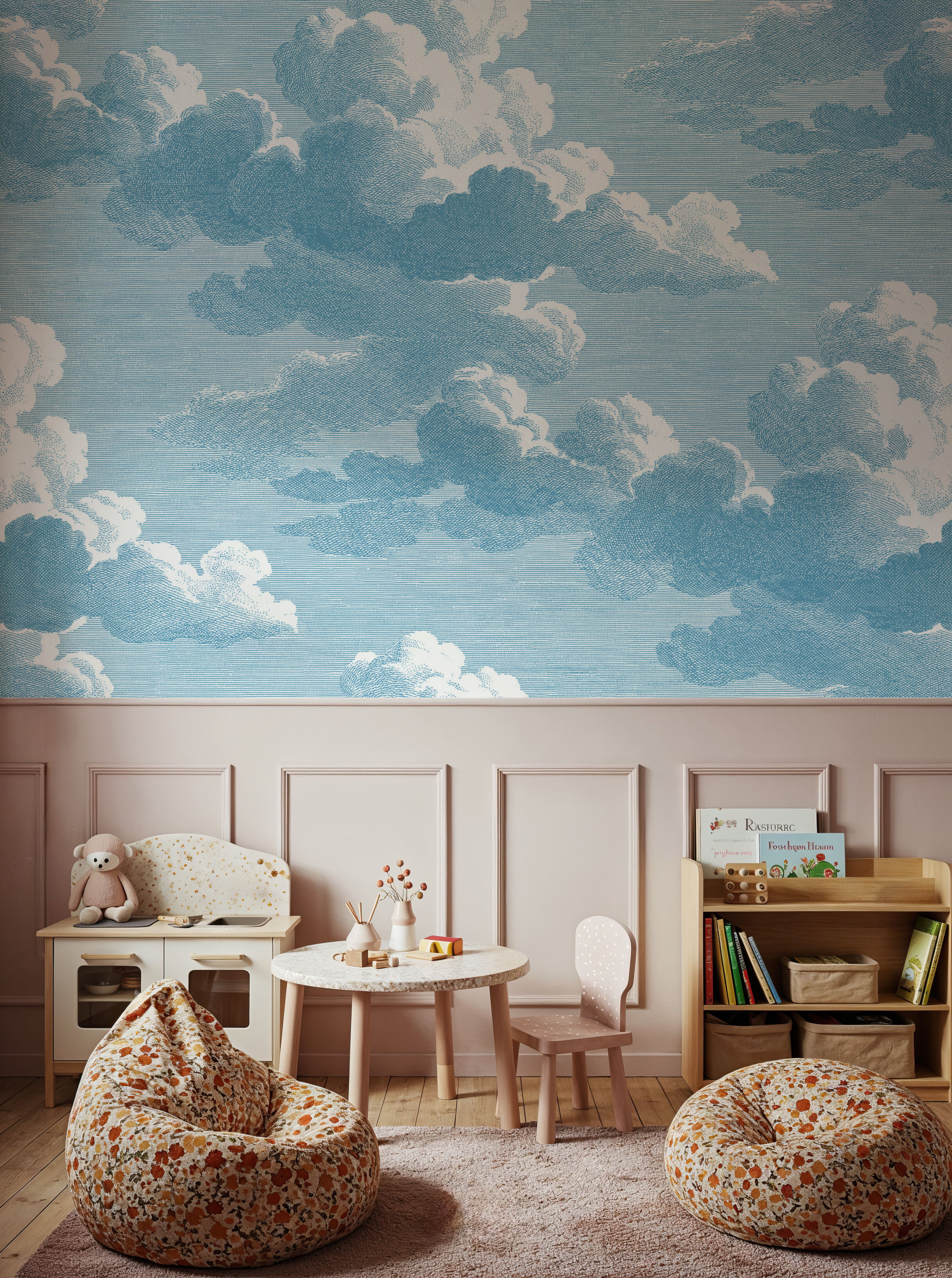 Intaglio Clouds, Washed Demin