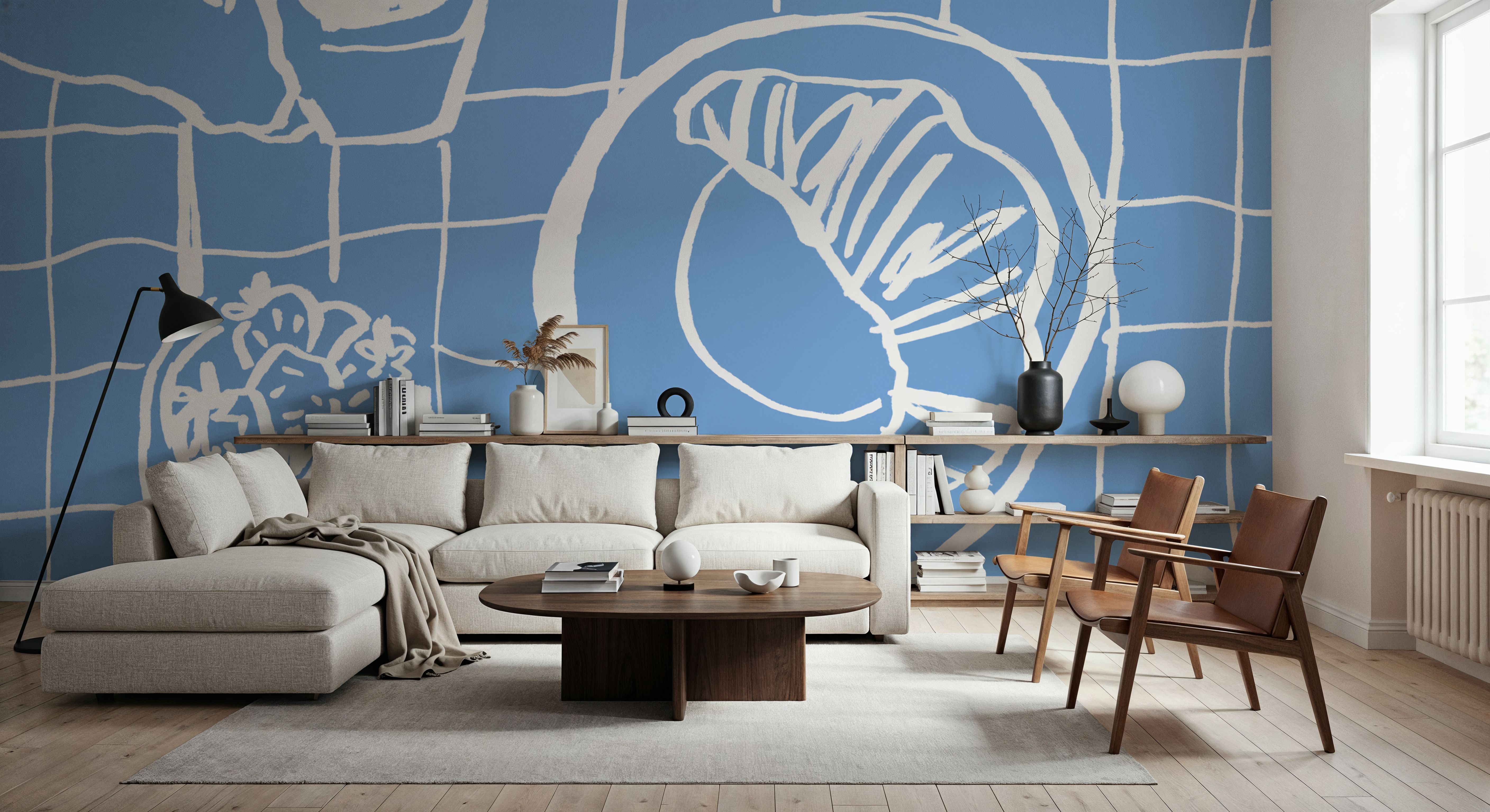 Breakfast Doodles III Blue