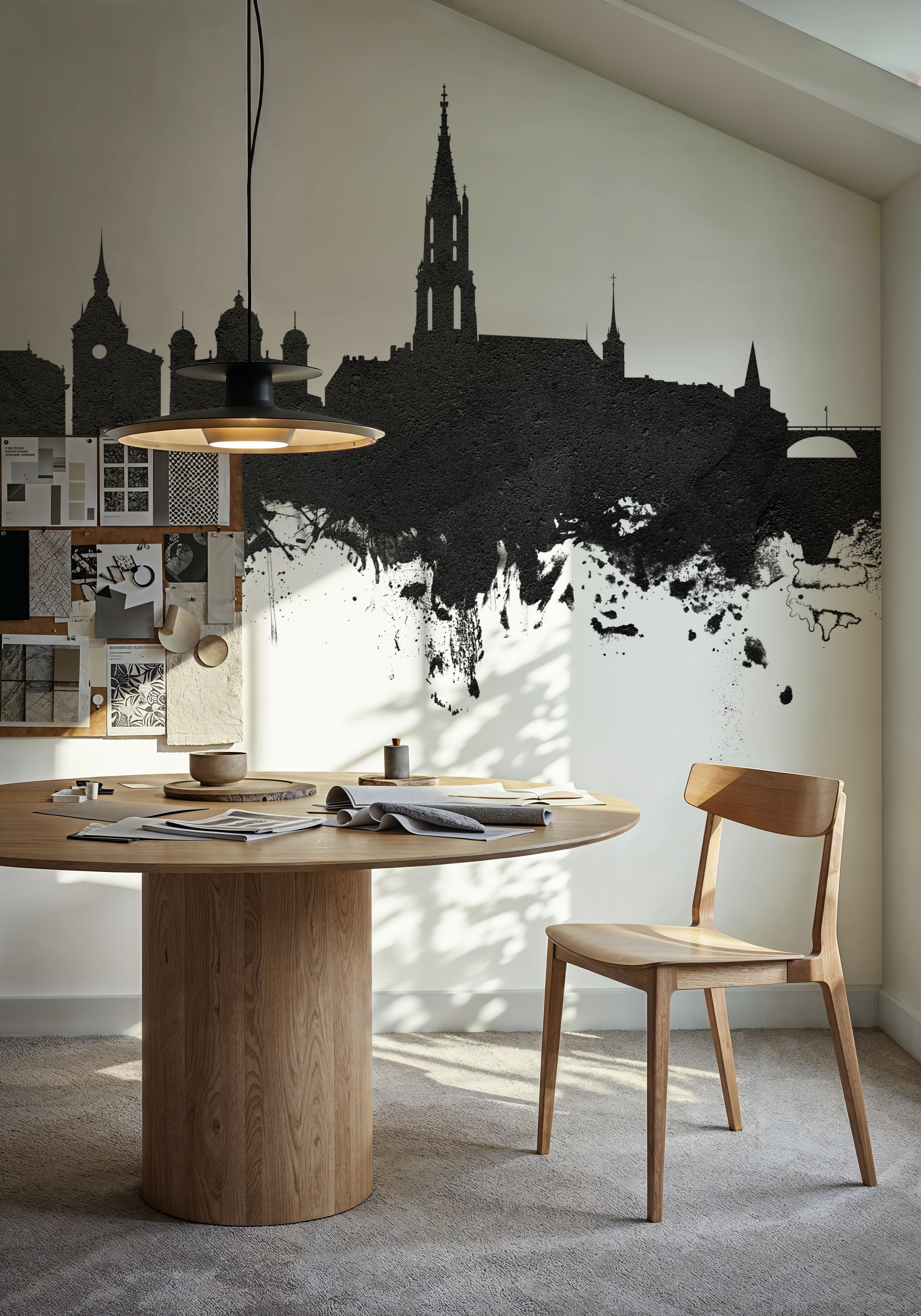 Bern Switzerland Skyline Black & White