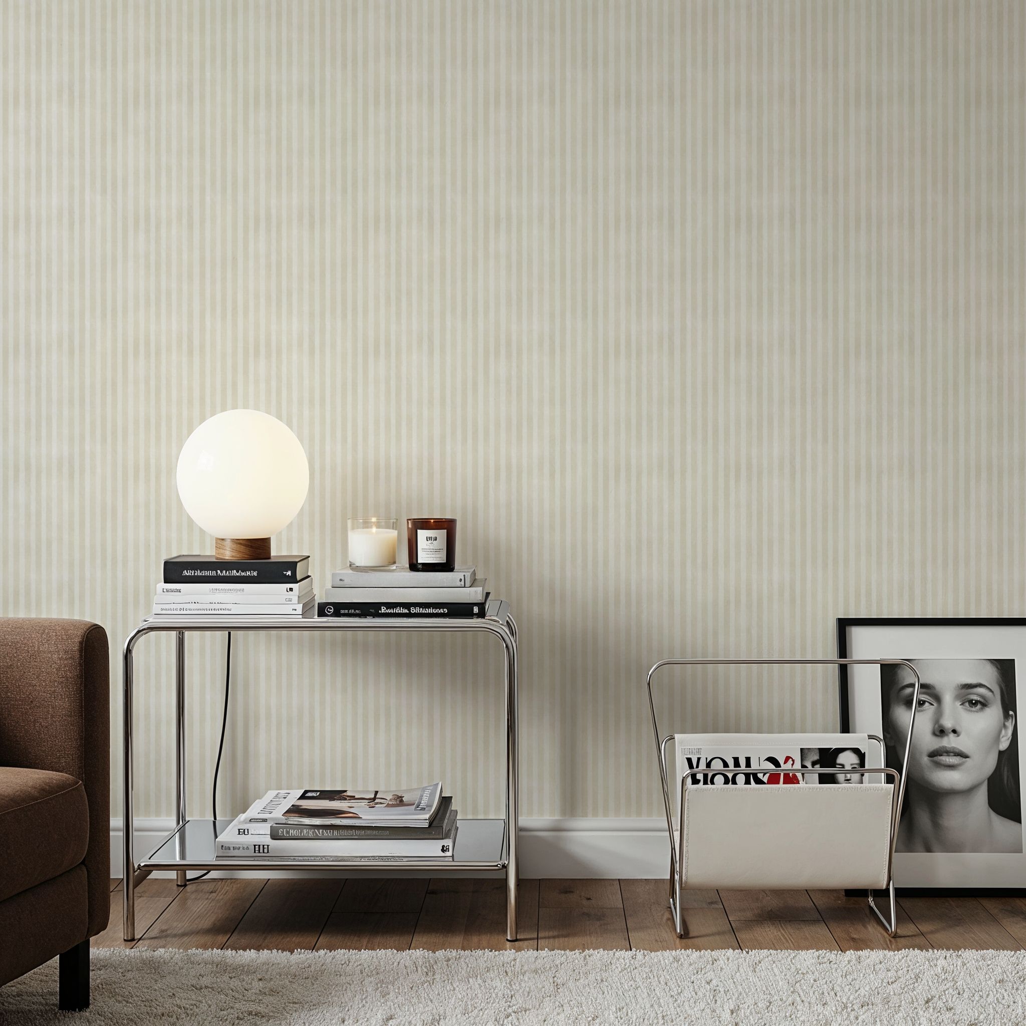 Seeing Stripes Beige Beige, Wallpaper