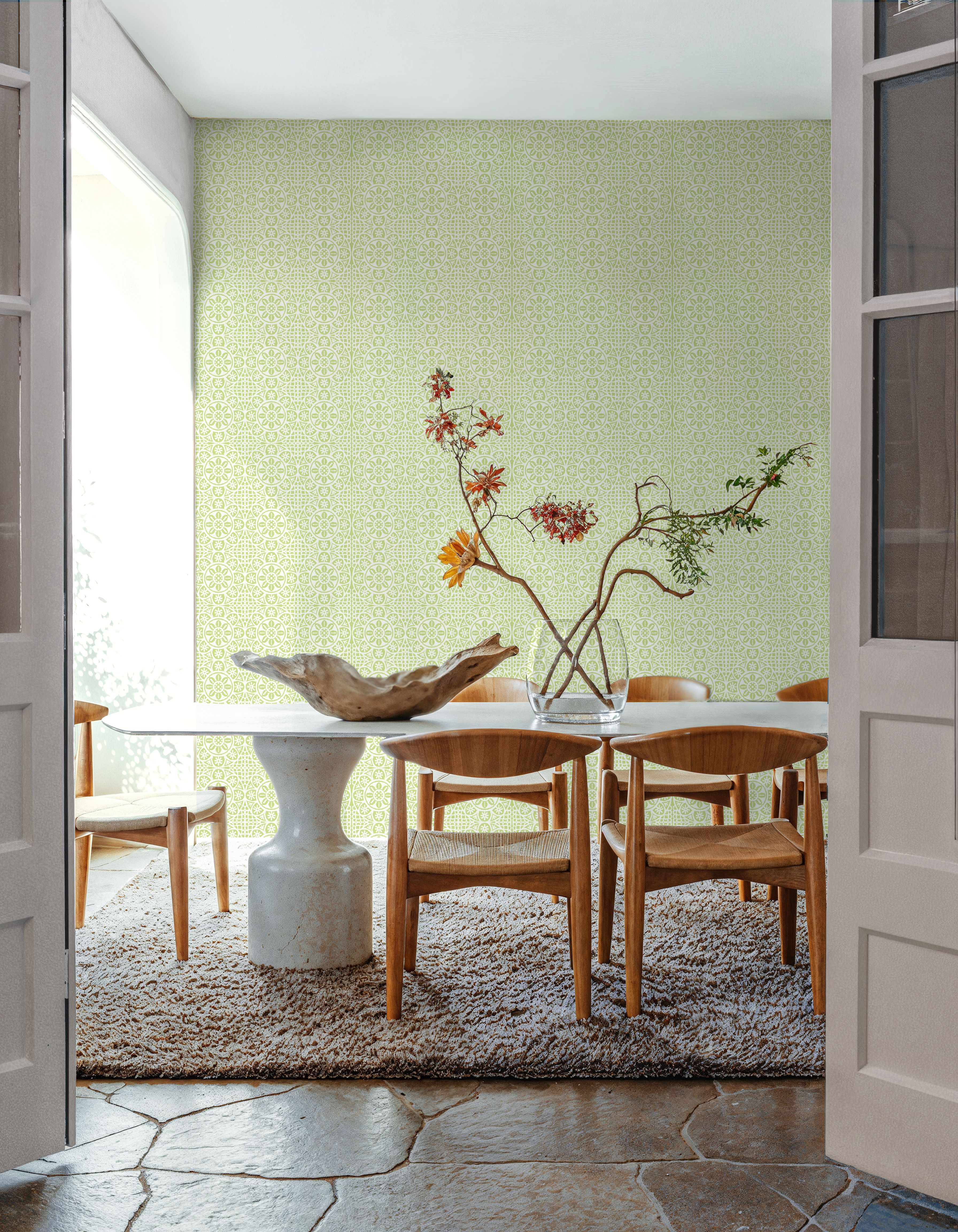 Amadora Symetry Light Green, Carte da parati