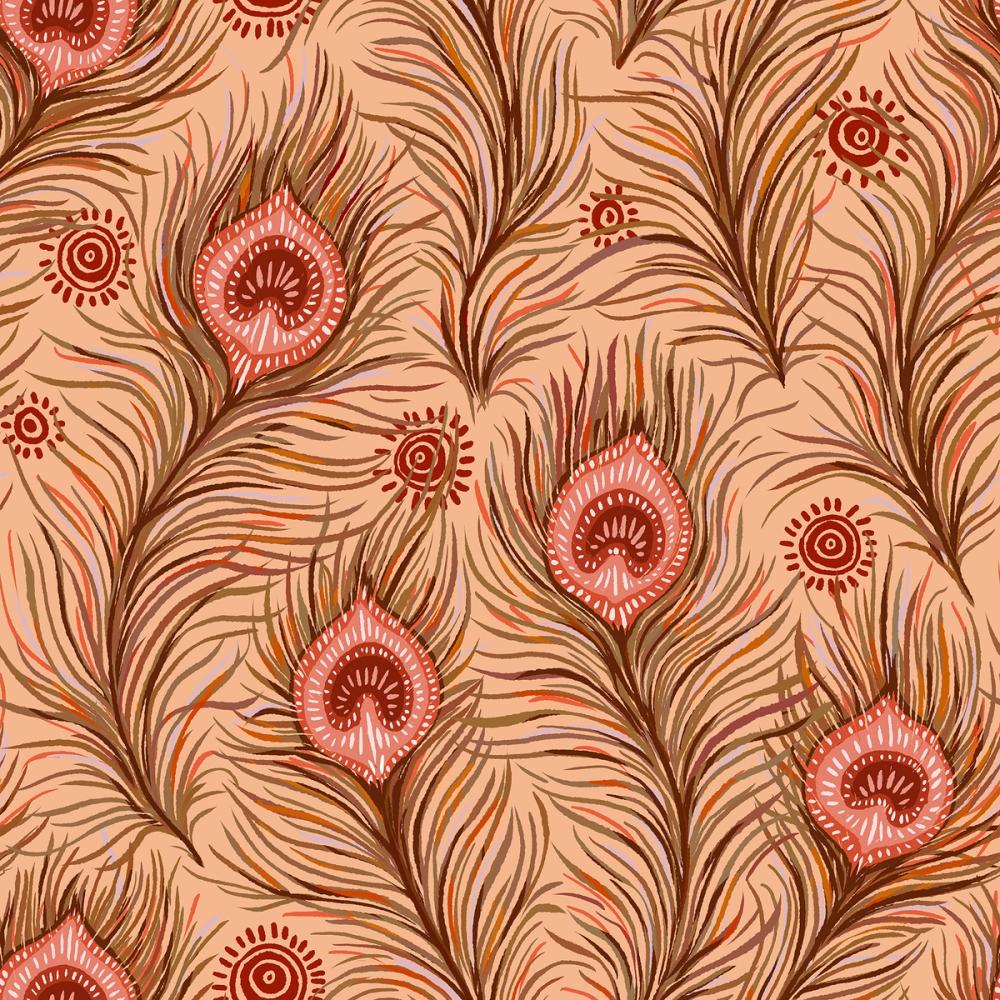 Boho Peacock Feathers, Peach