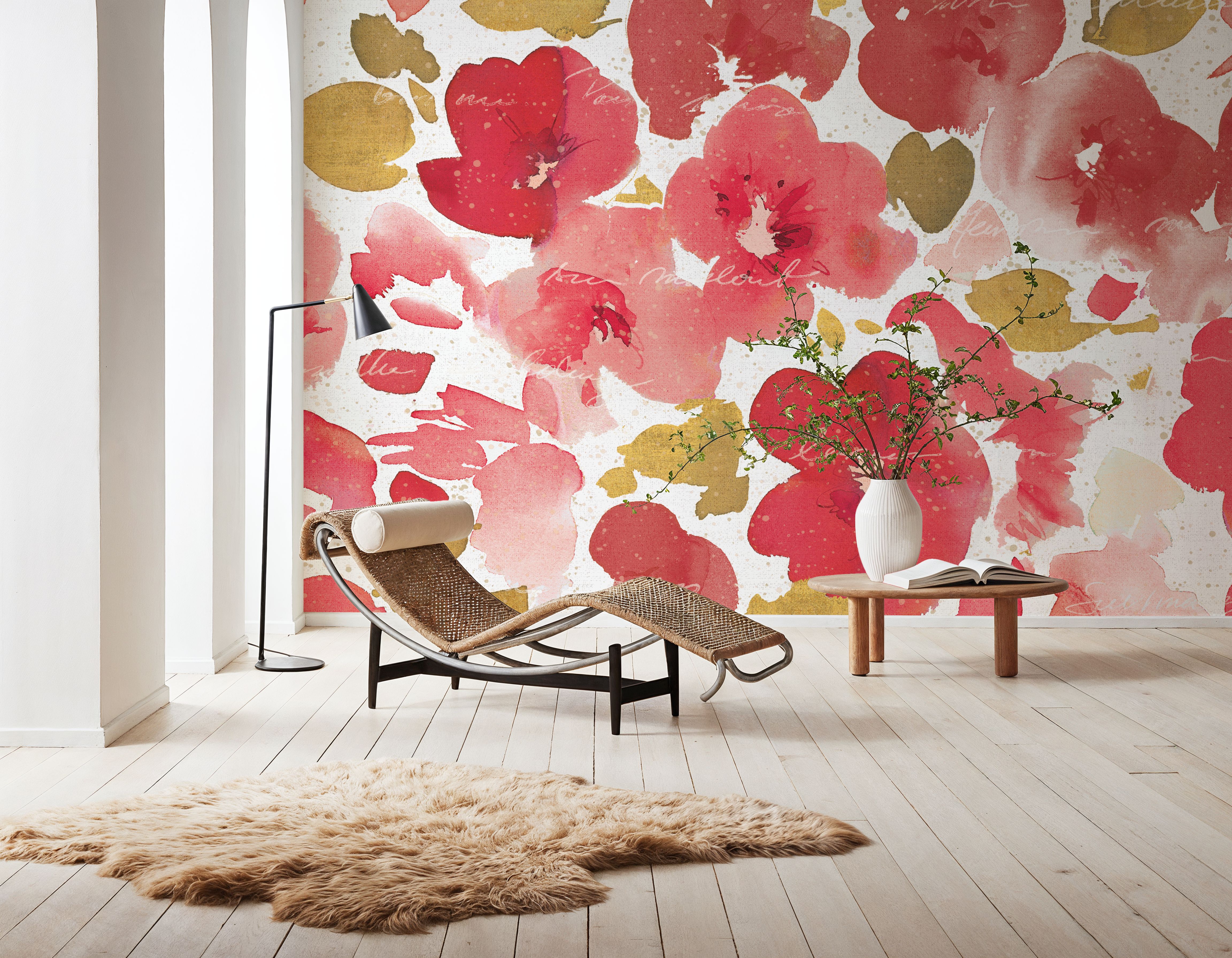 Floral Flow I Red Gold