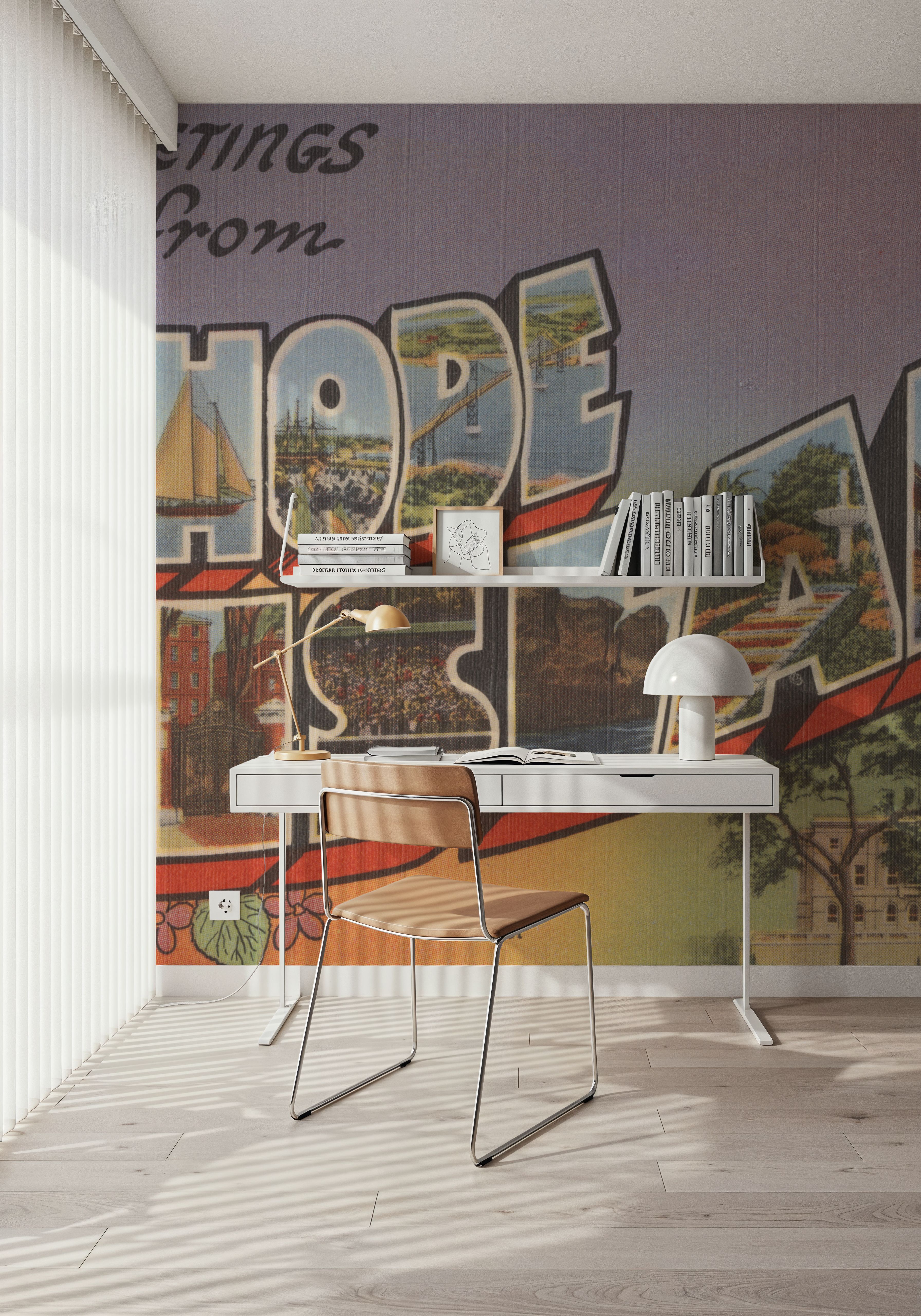 Greetings from Rhode Island - Screenprint Postcard