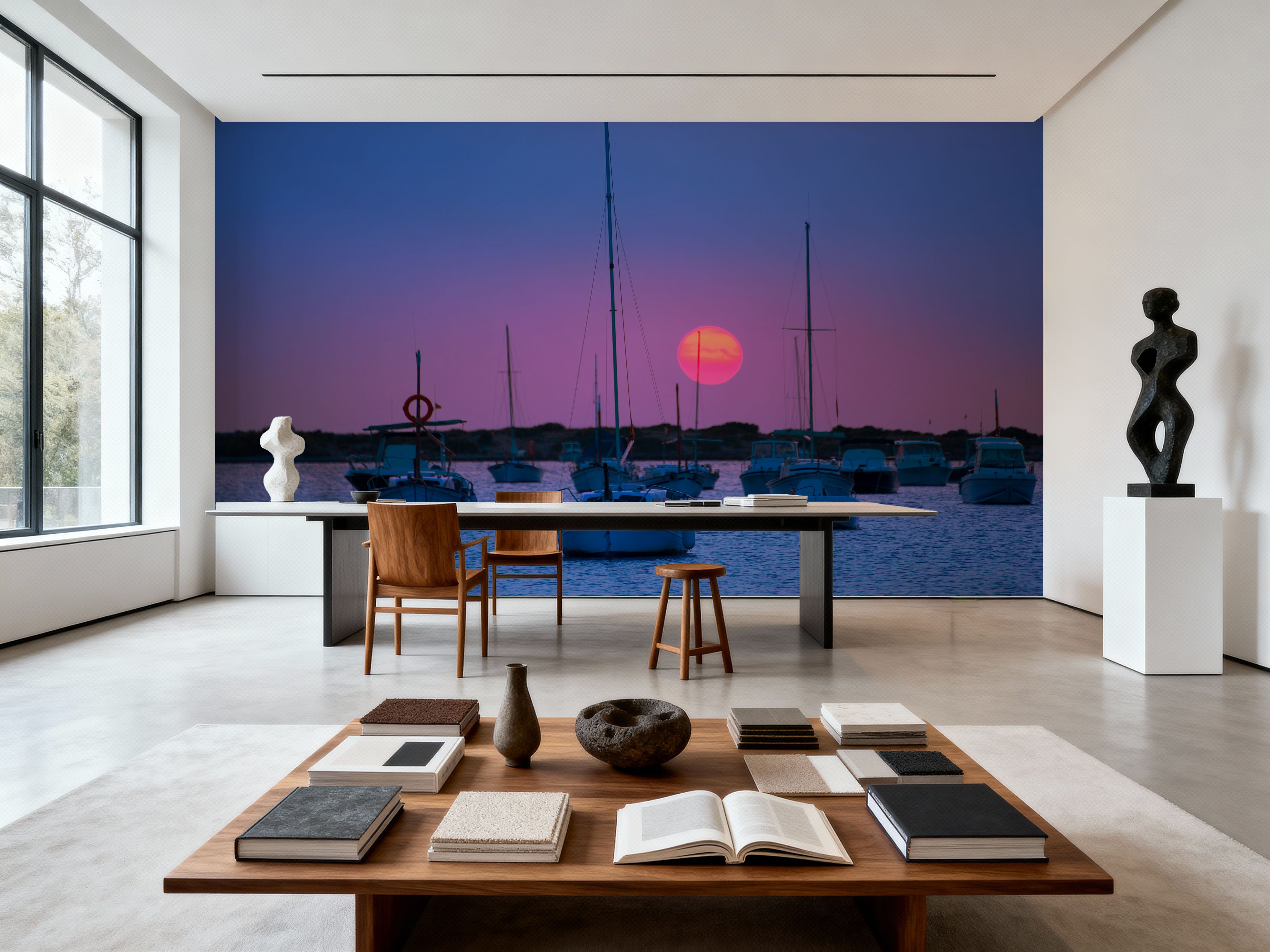 Boat Sunset Clear Skies