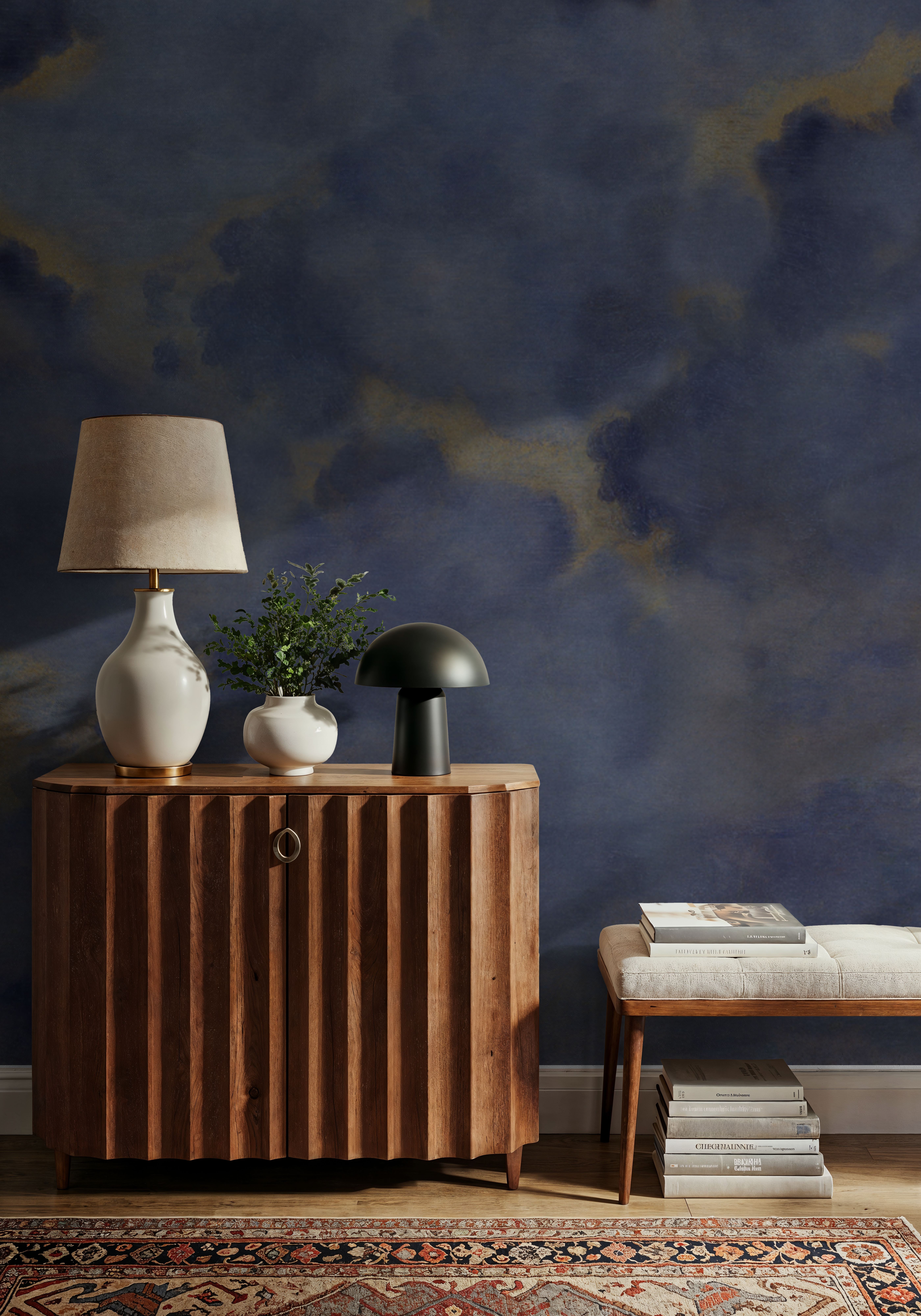 Painted Dreamy Clouds, Indigo