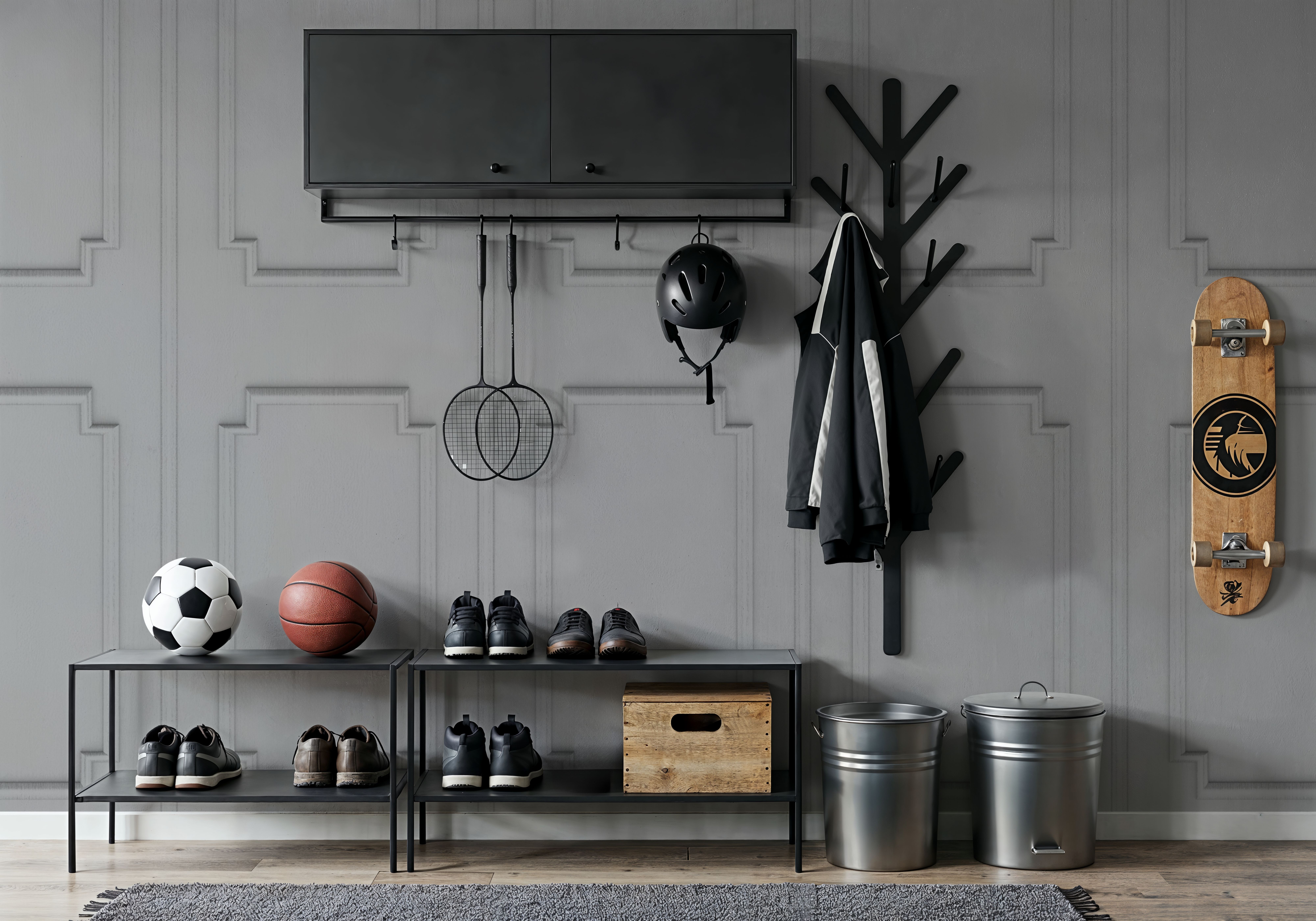 Faux Wall Panel Moulding, Light Gray