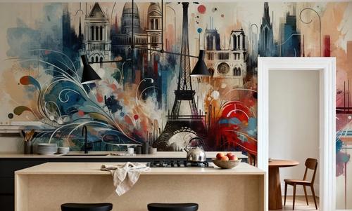 Watercolor Skyline Paris IV