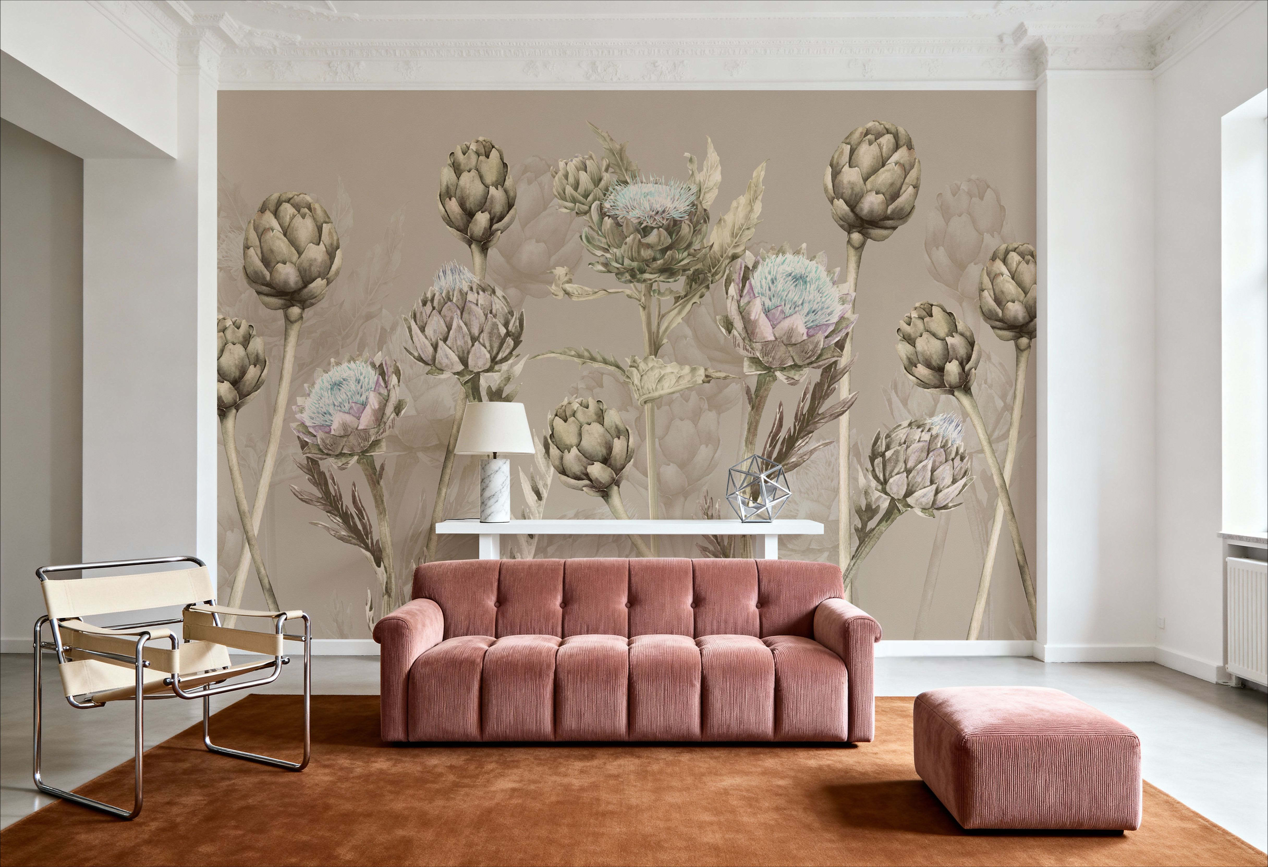 Artichoke Blooms, Mocha