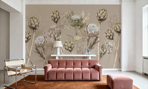 Artichoke Blooms, Mocha