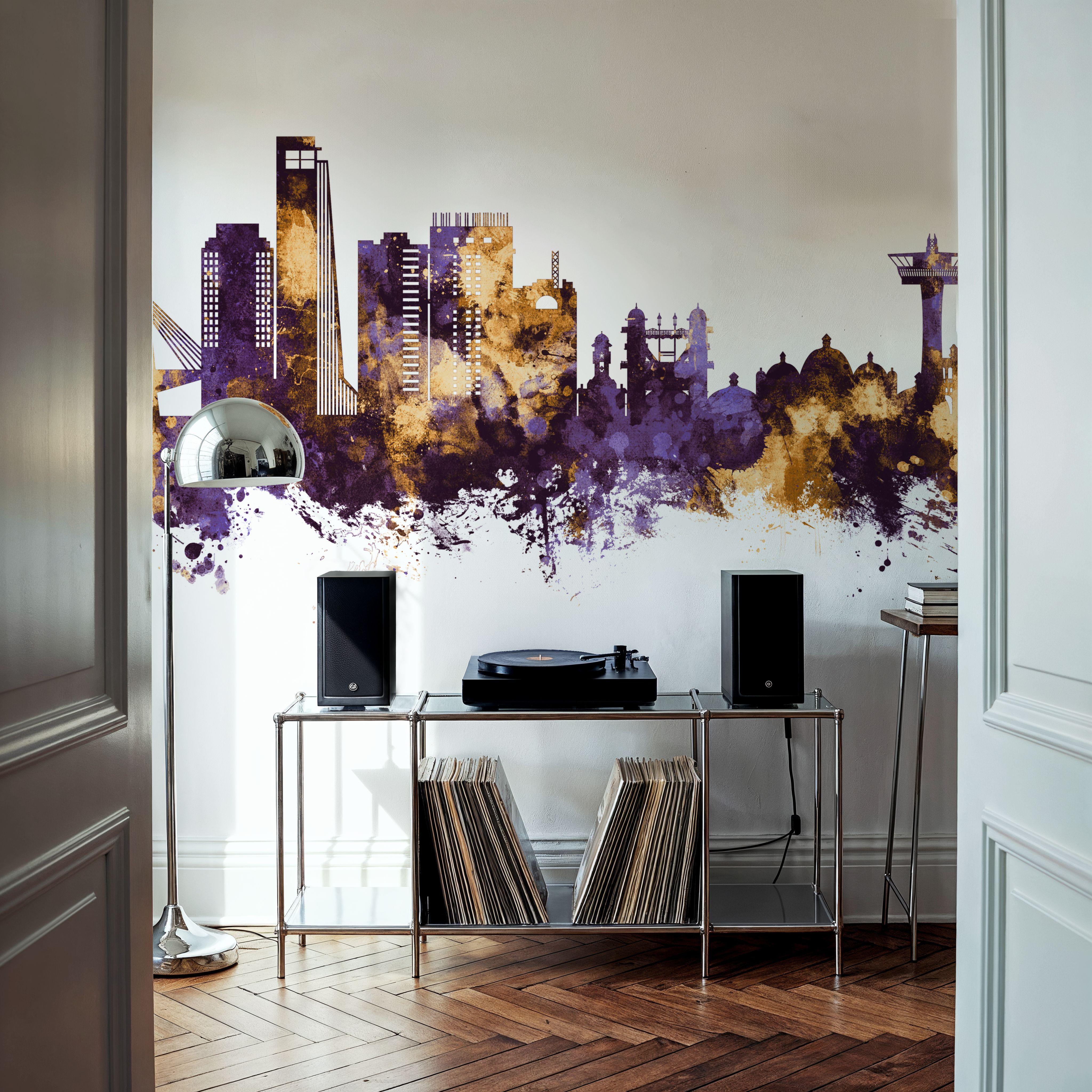 Chattogram Bangladesh Skyline Purple & Gold