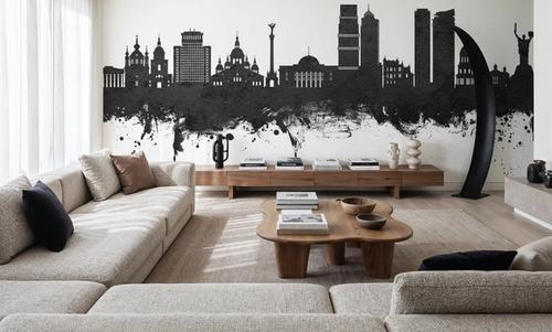 Kyiv Ukraine Skyline Black & White