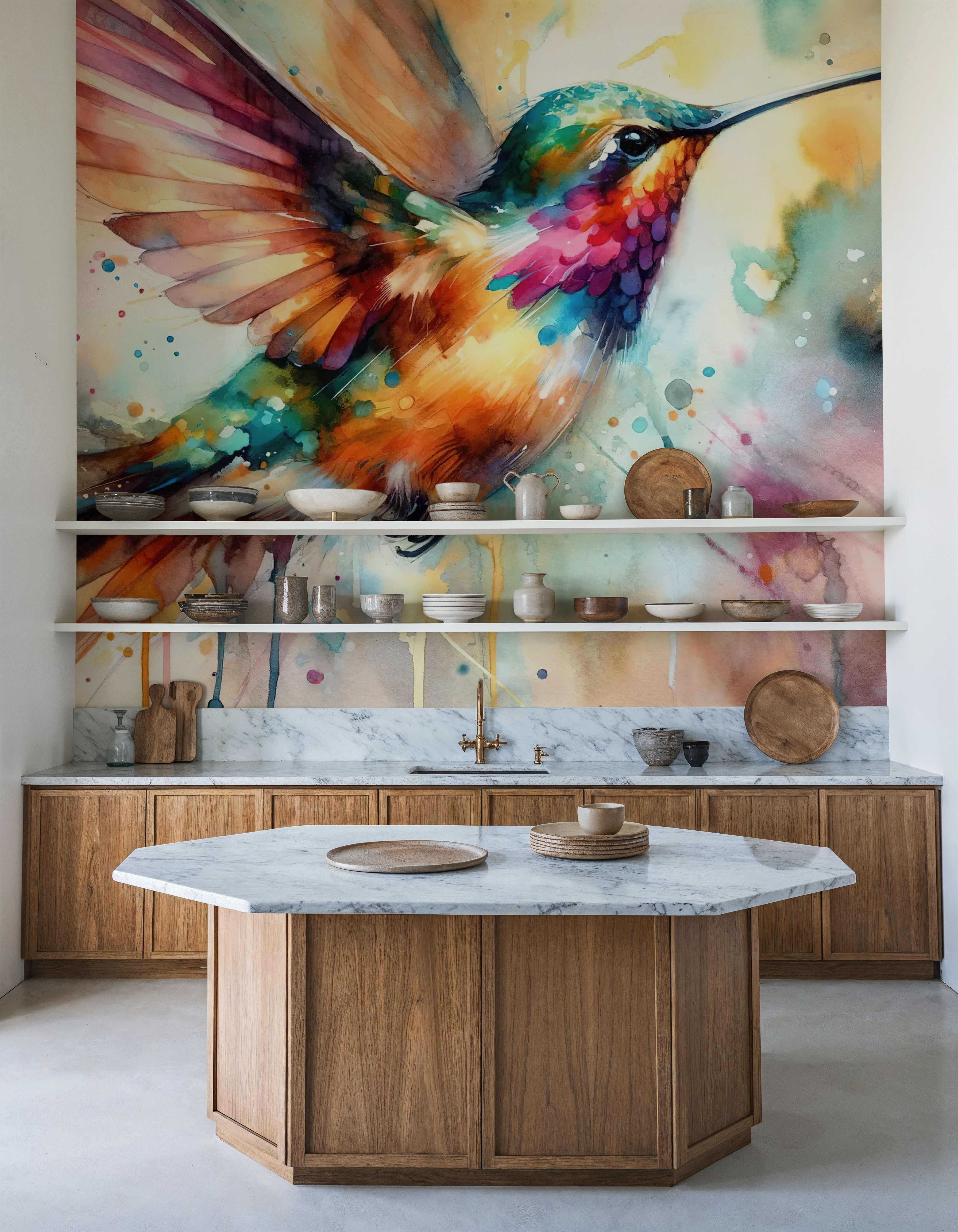 Iridescent Hummingbird Mid Flight