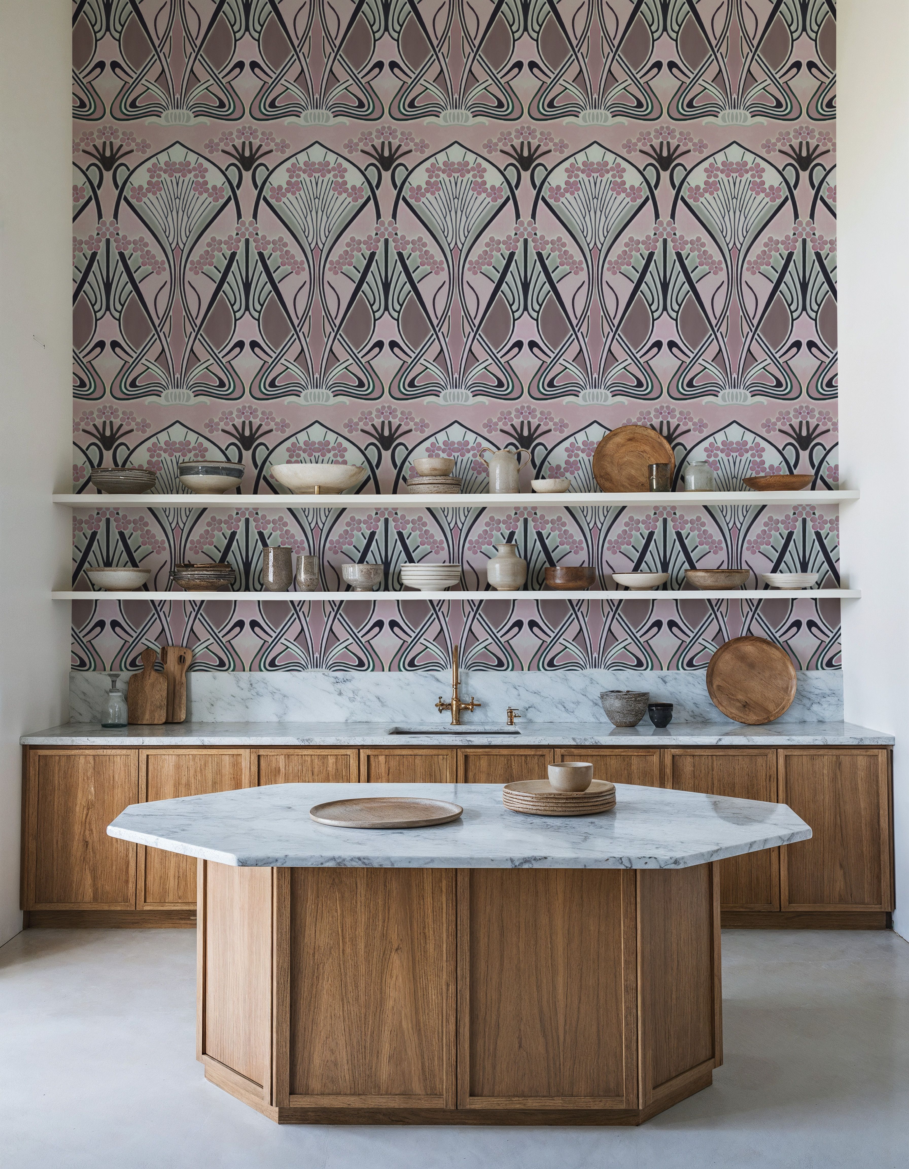 Floral Art Deco Aura, Petal Pink