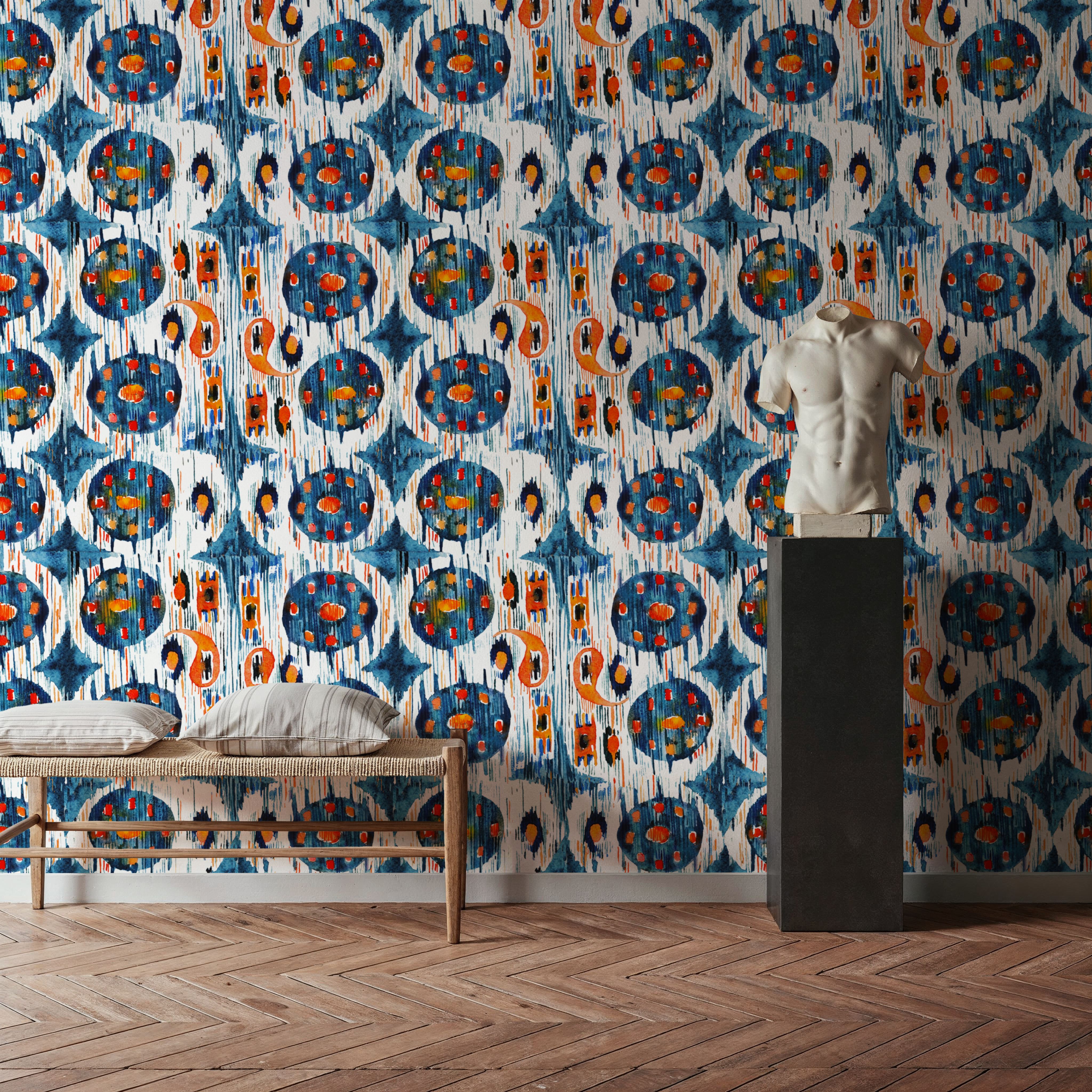 Blue Circle Ikat
