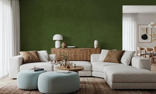 Subtle Plaster Wall, Dill Green
