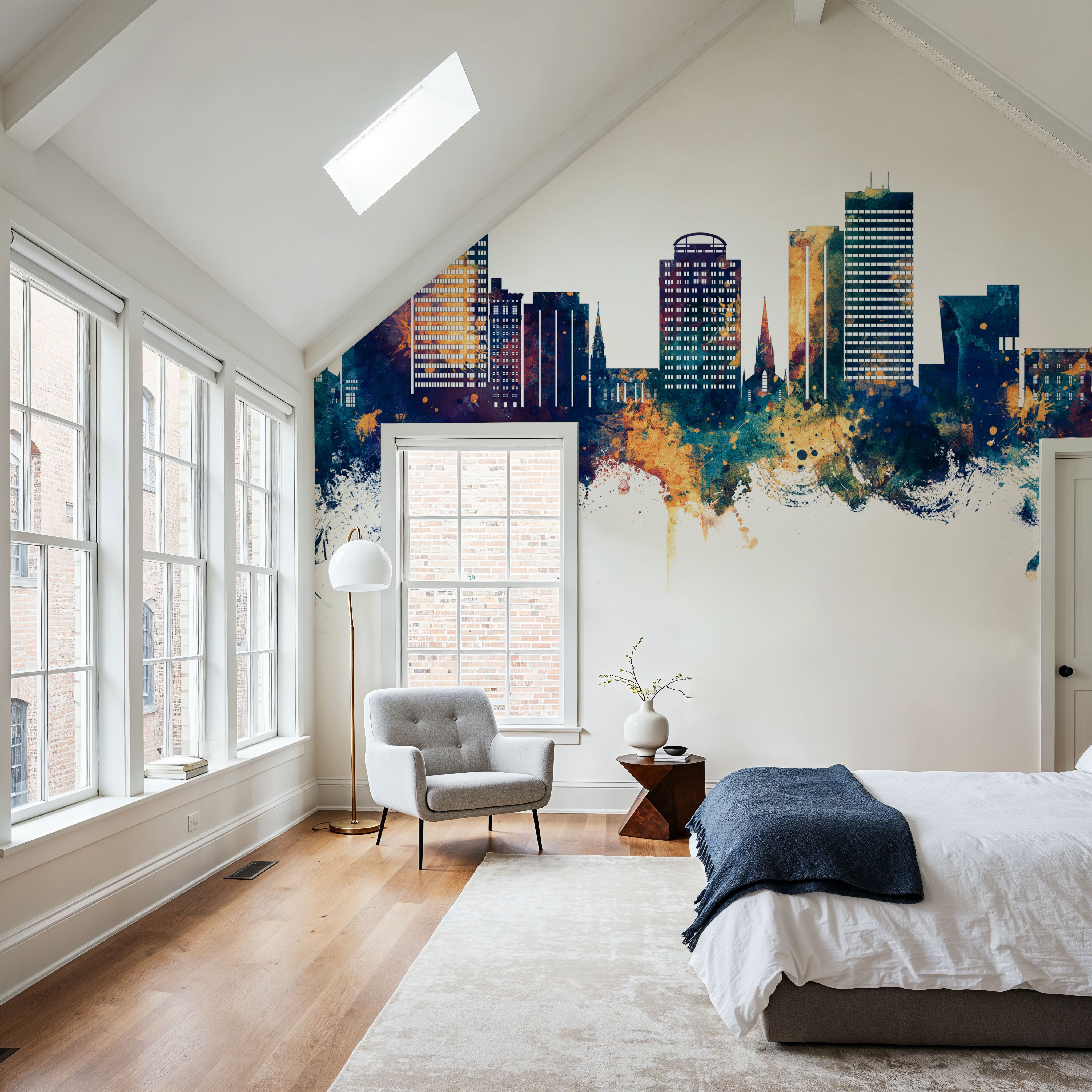 Columbia South Carolina Skyline Blue & Bronze