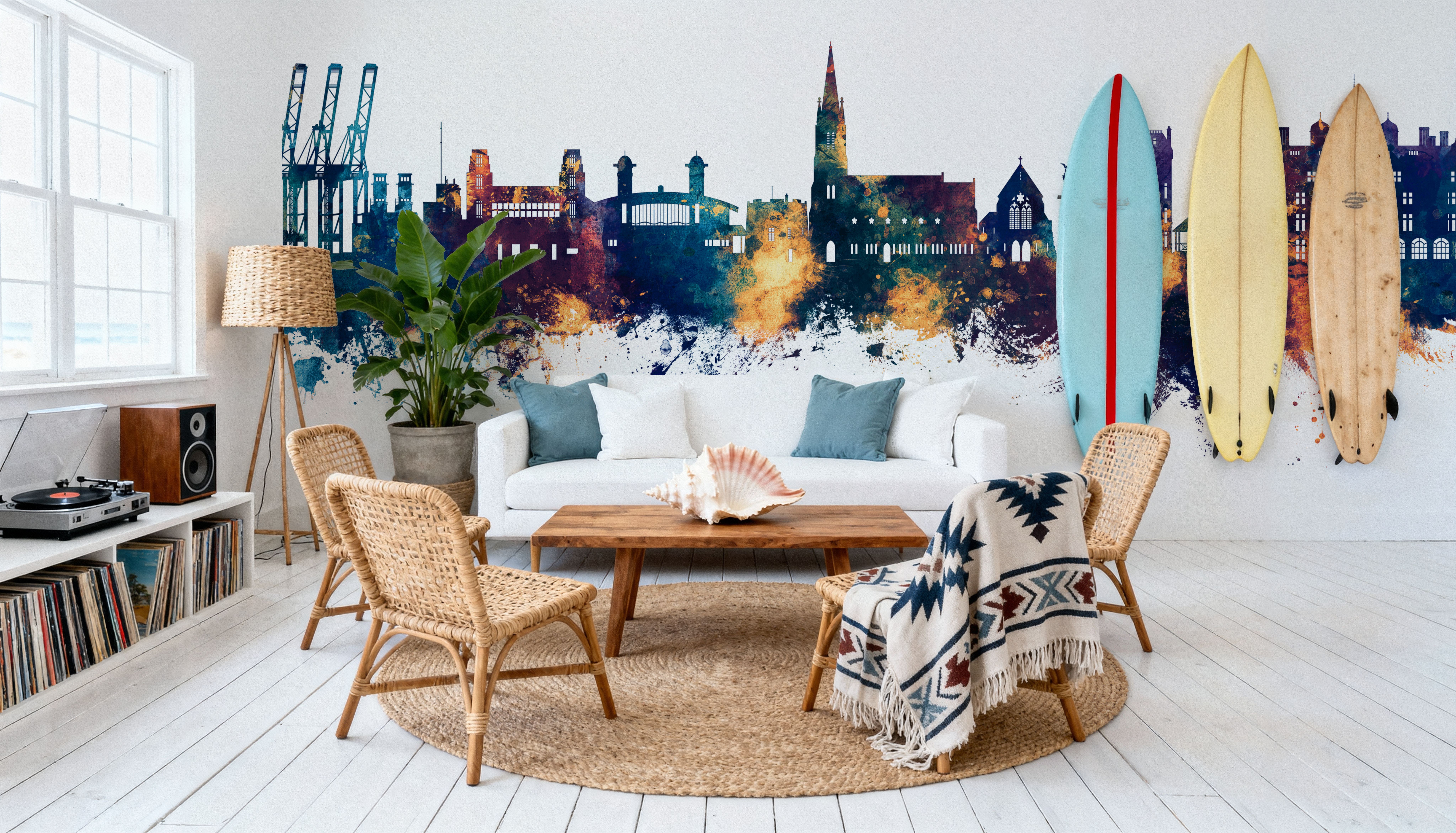 Felixstowe England Skyline Blue & Bronze