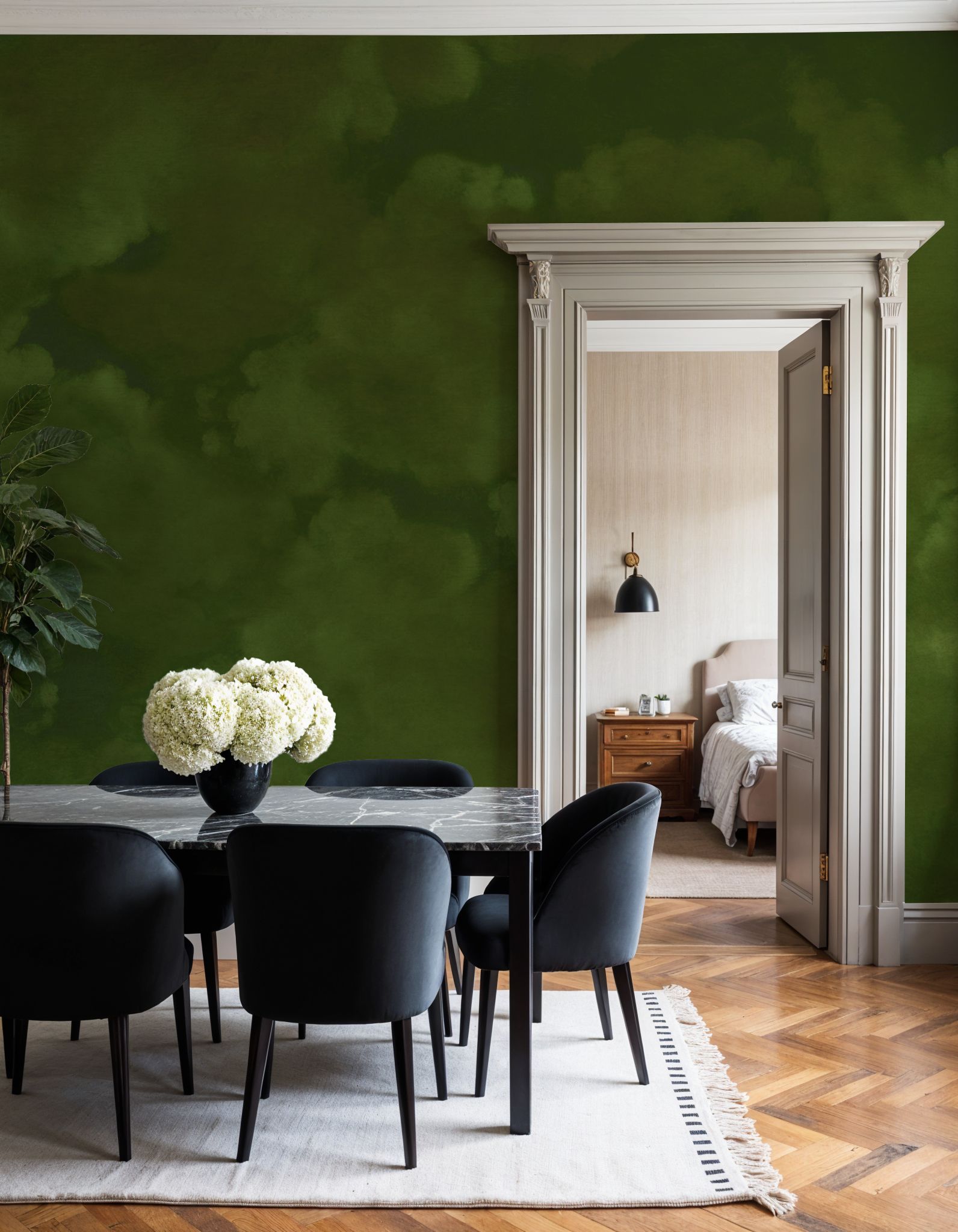 Painted Dreamy Clouds, Dill Green