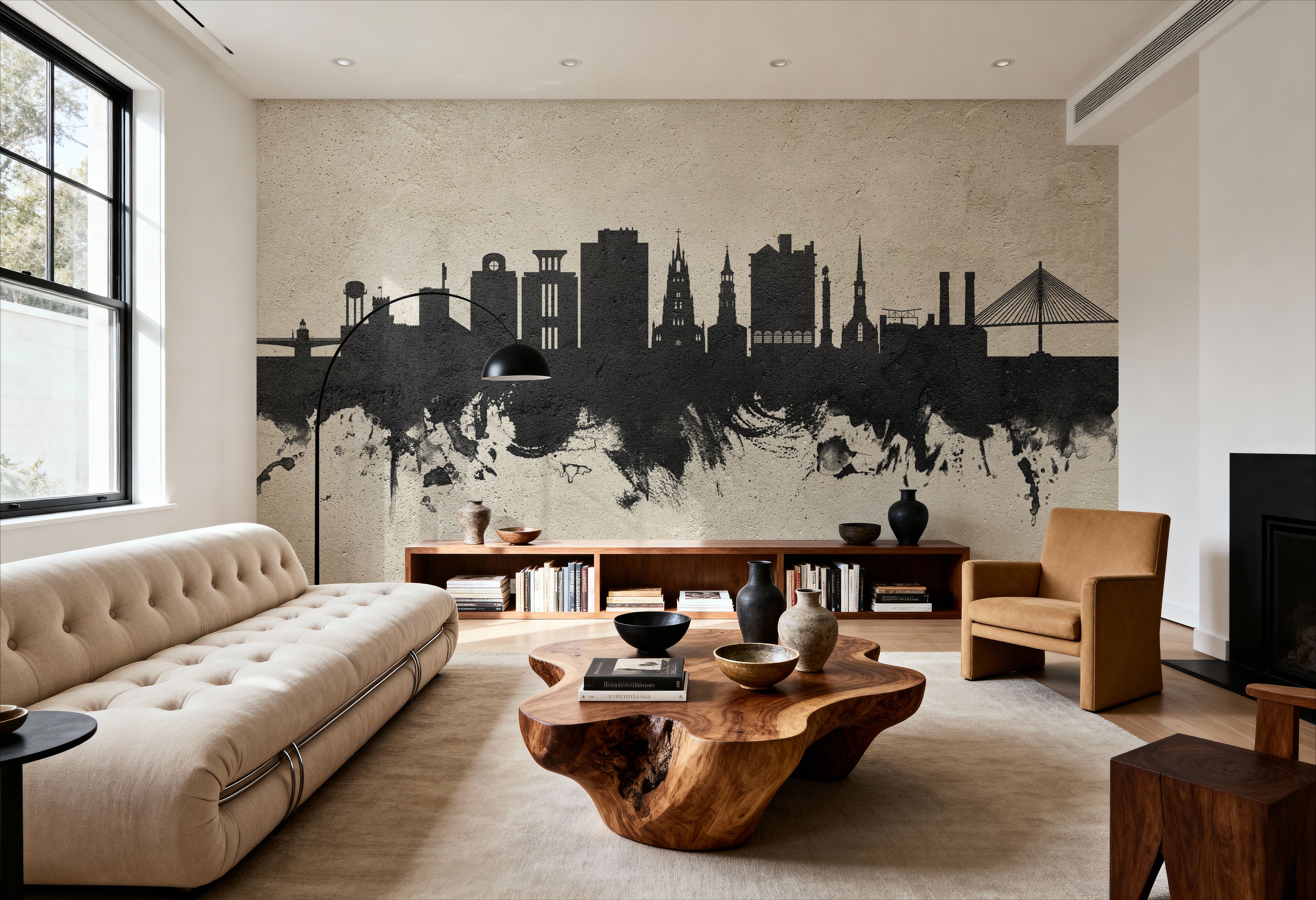 Charleston South Carolina Skyline Concrete, Tapeten