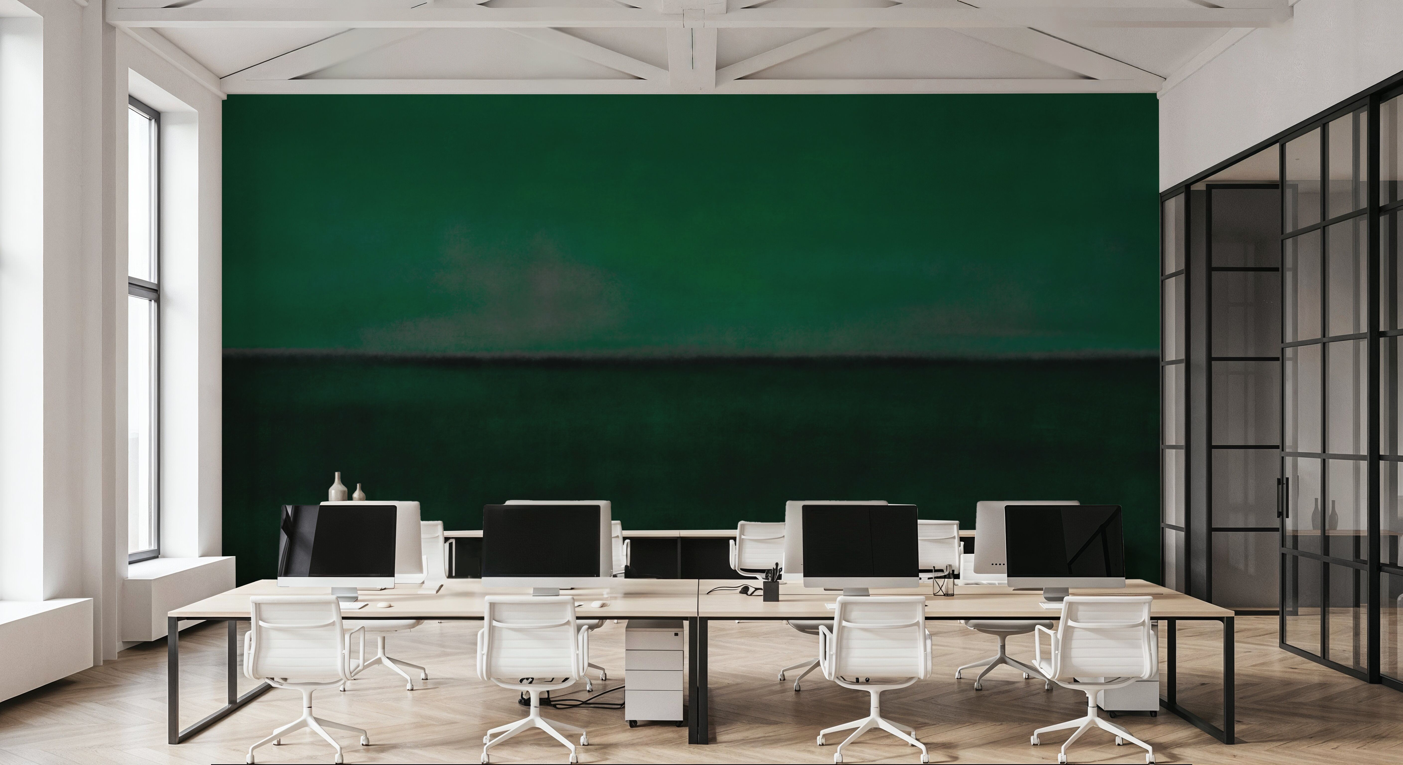 Green Horizon, Watercolor, Carte da parati