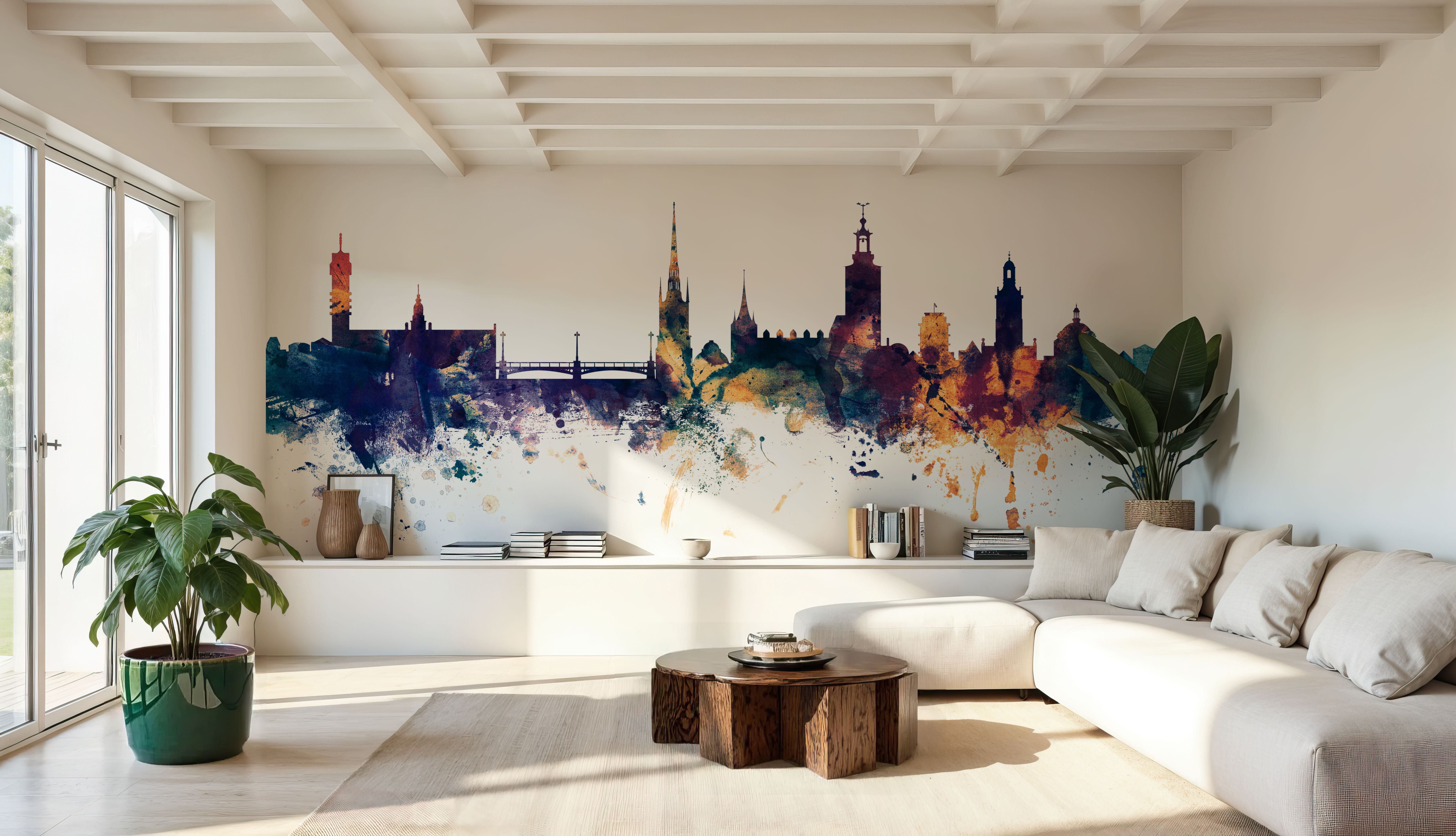 Stockholm Skyline Blue & Bronze