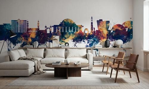 Lilongwe Malawi Skyline Blue & Bronze