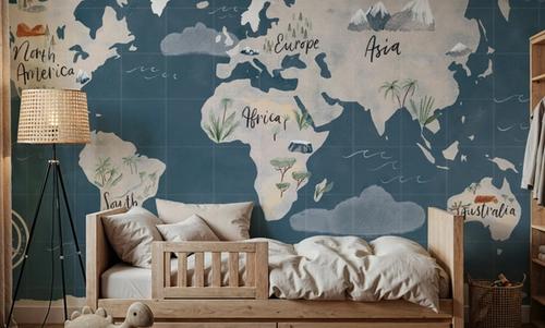 Scandi Map Blue