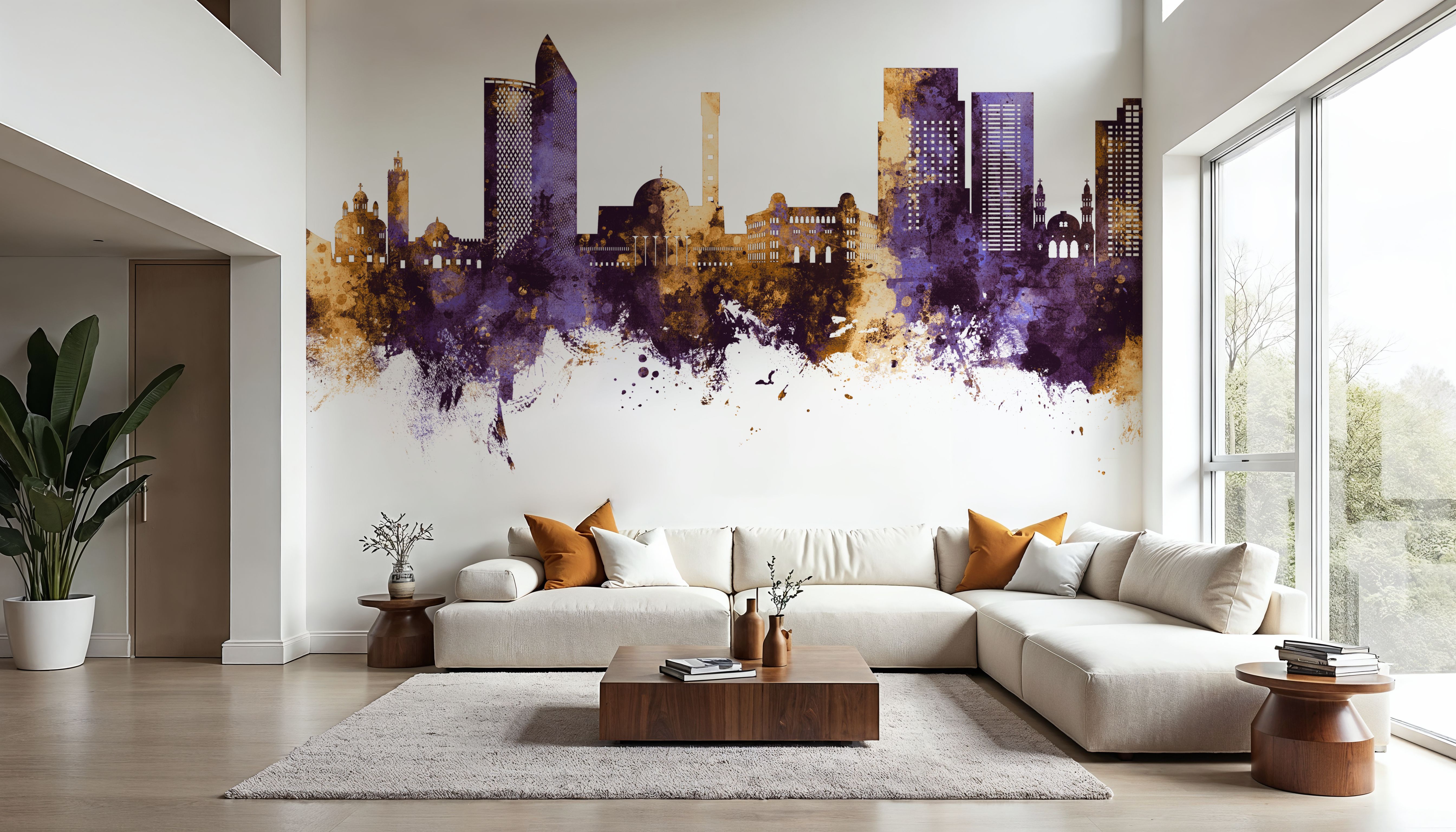 Algiers Algeria Skyline Purple & Gold