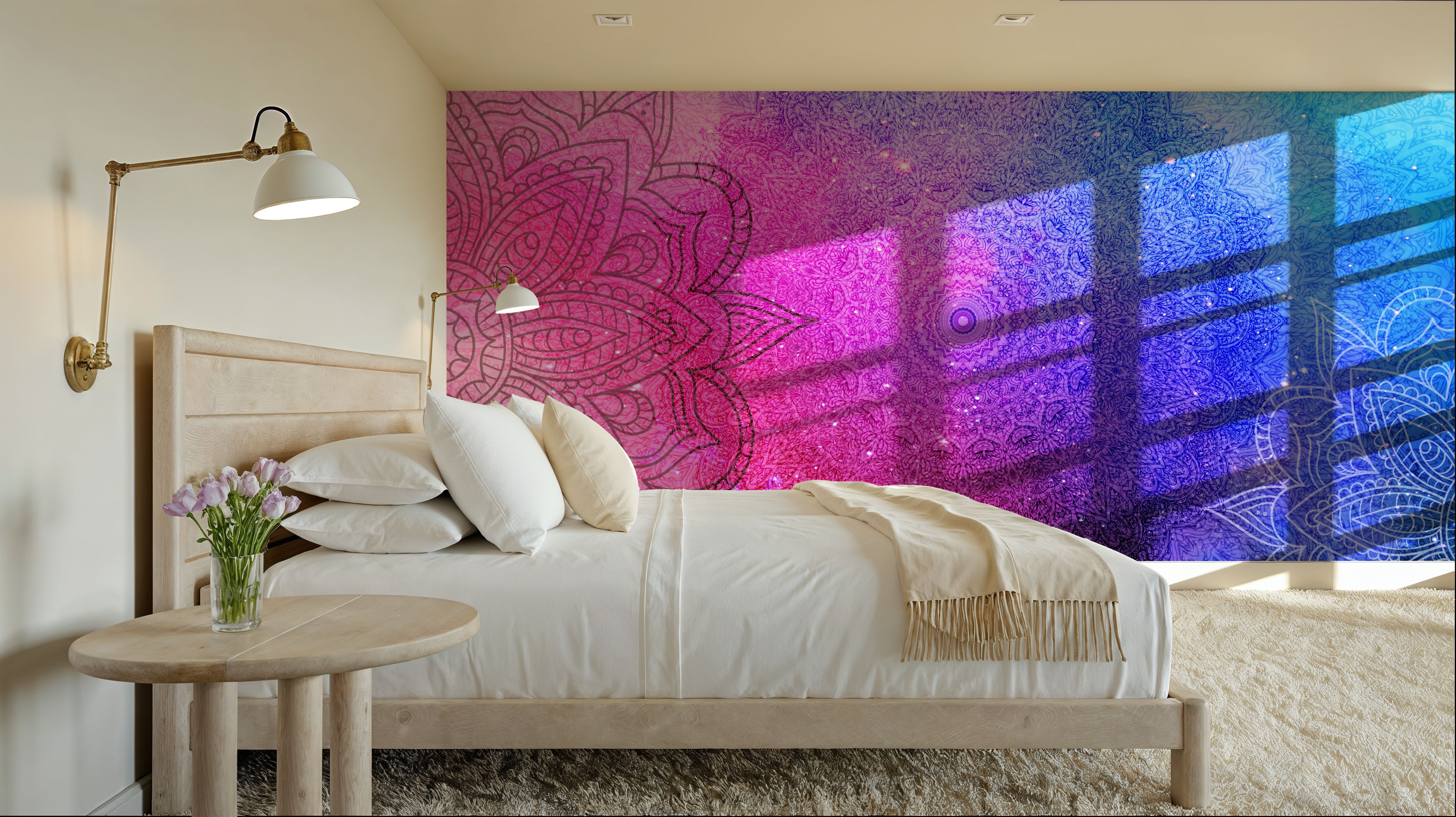 Mandala, Blue & Pink